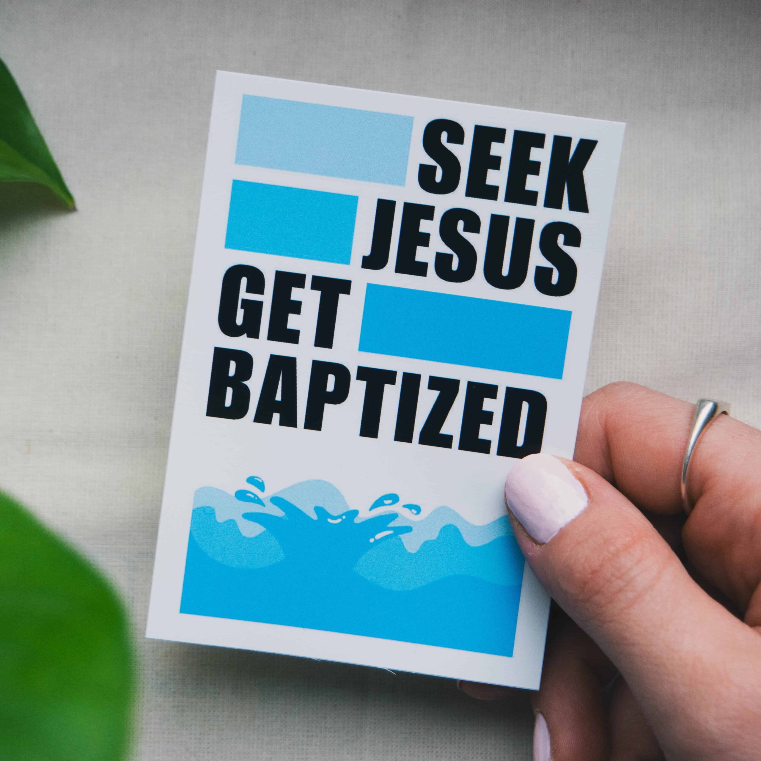 10 Christliche Sticker – GET BAPTIZED | Bibelvers Aufkleber für Evangelisation, Gemeinde, Jugendgruppe und Alltag – wetterfest und ablösbar 2 Seek Jesus Get Baptized christliche Glaubenssymbole, religiöse Bibel-Karte, christliche Botschaft.
