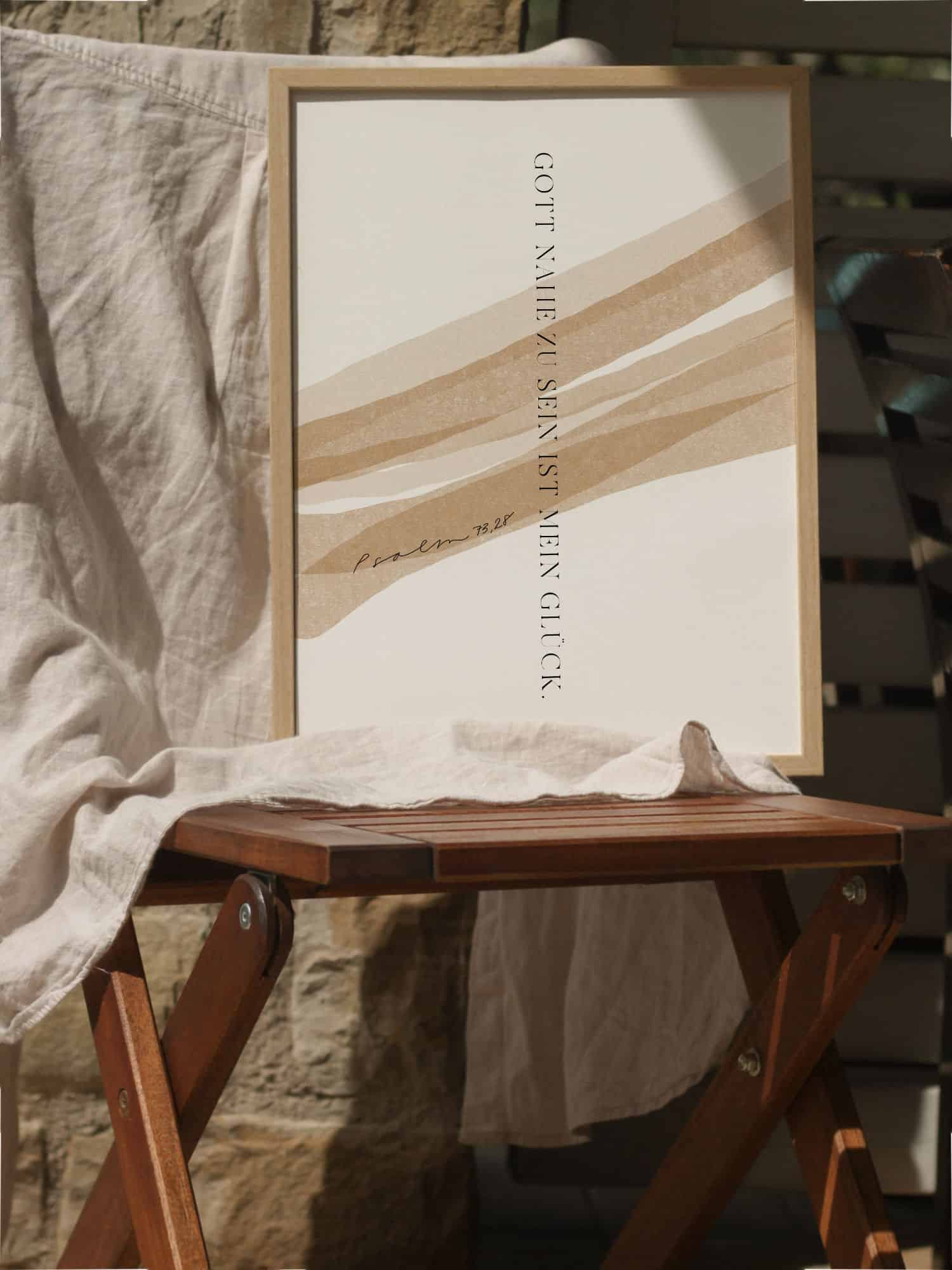 Poster „Psalm 73,28 – Gott nahe zu sein ist mein Glück“ 10 Moderne christliche Zitate Kunst für christliche Marken, gerahmt, Dekoration, christliches Geschenk.