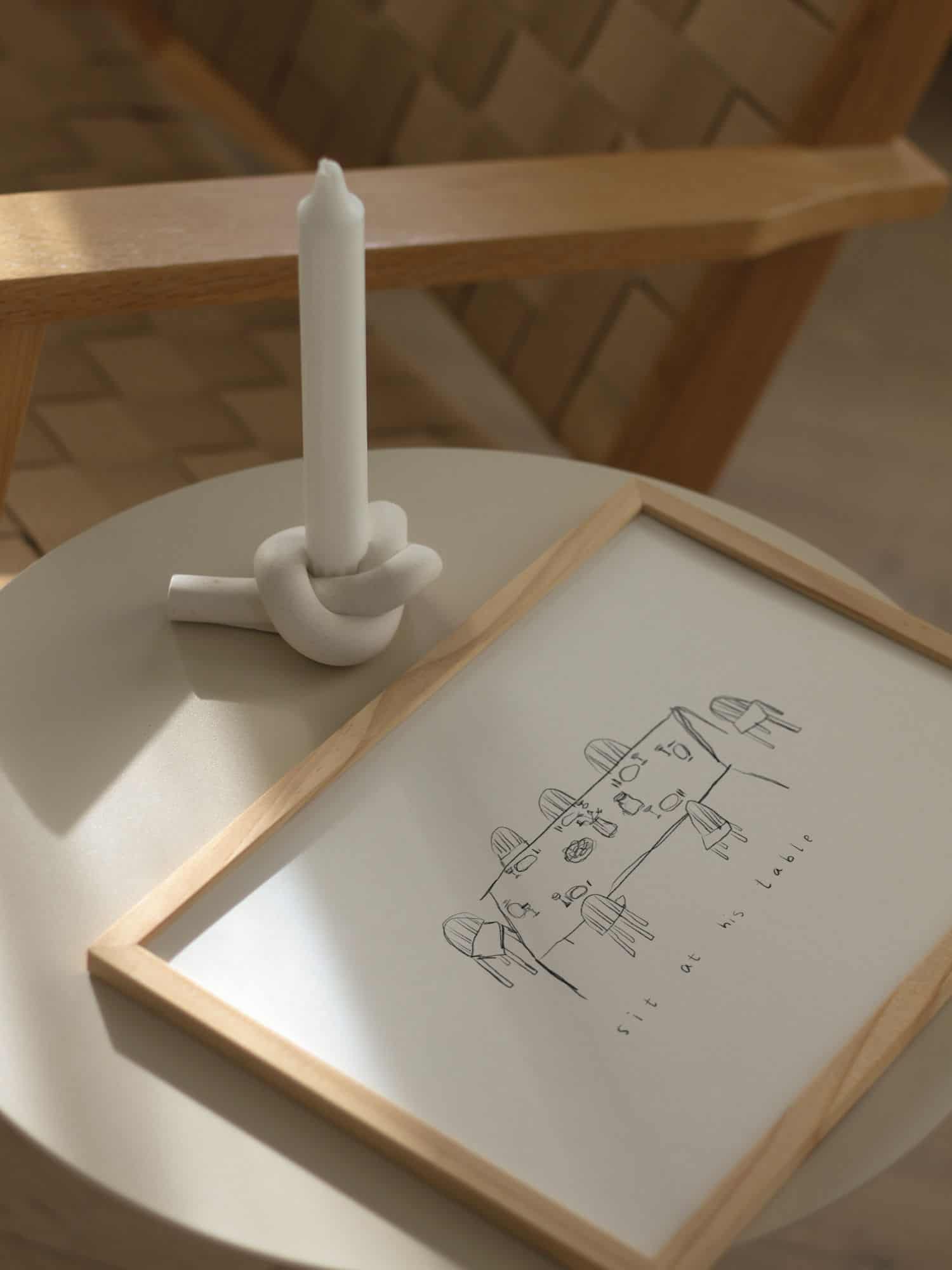 Poster "Sit at his table" 15 Gebetskerze und christliches Inspirationsbild, christliche Marken, spirituelle Dekorationen.