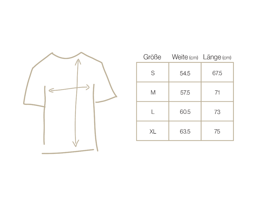 KNOWn Shirt 15 Herren T-Shirt Größenberatung, chart, Illustration, Maße, Passform, Mode.