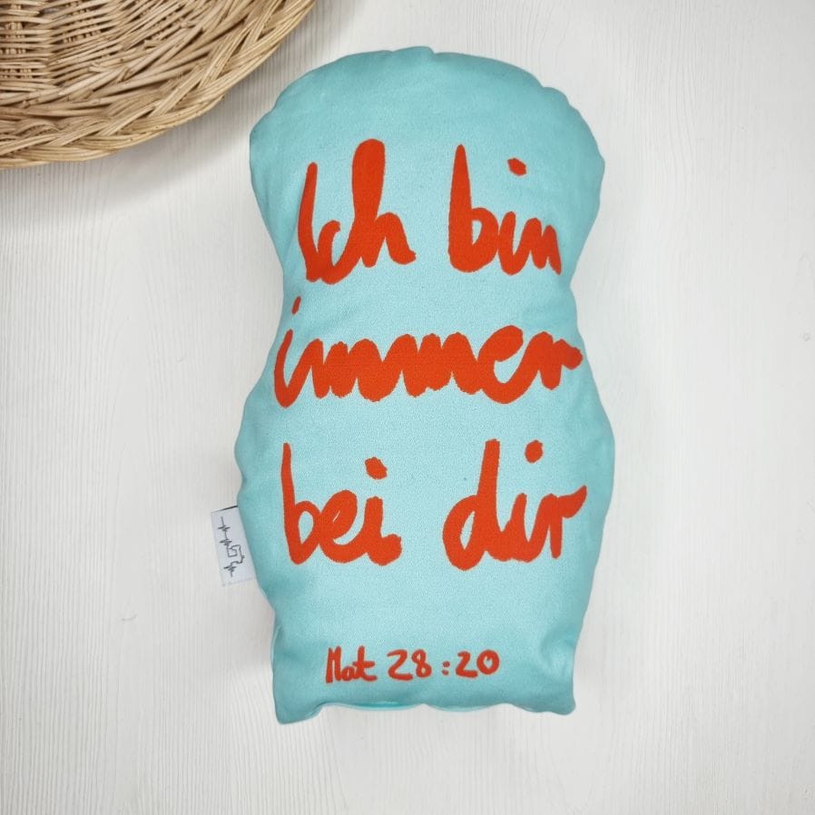 DIY Paket Jesuskissen 15 Gottlieb Handpuppe mit Bibelvers Matthäus 28:20, christliche Kinderfigur, Premium Christlicher Spielzeug.