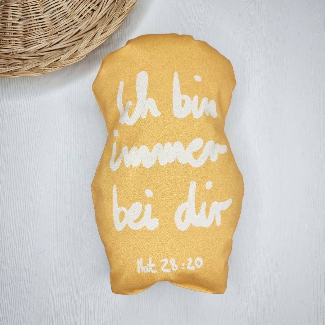 DIY Paket Jesuskissen 17 Gottes Liebe Bibelvers auf gelbem Kissen, christliche Dekoration, inspirierende Wohnaccessoires.