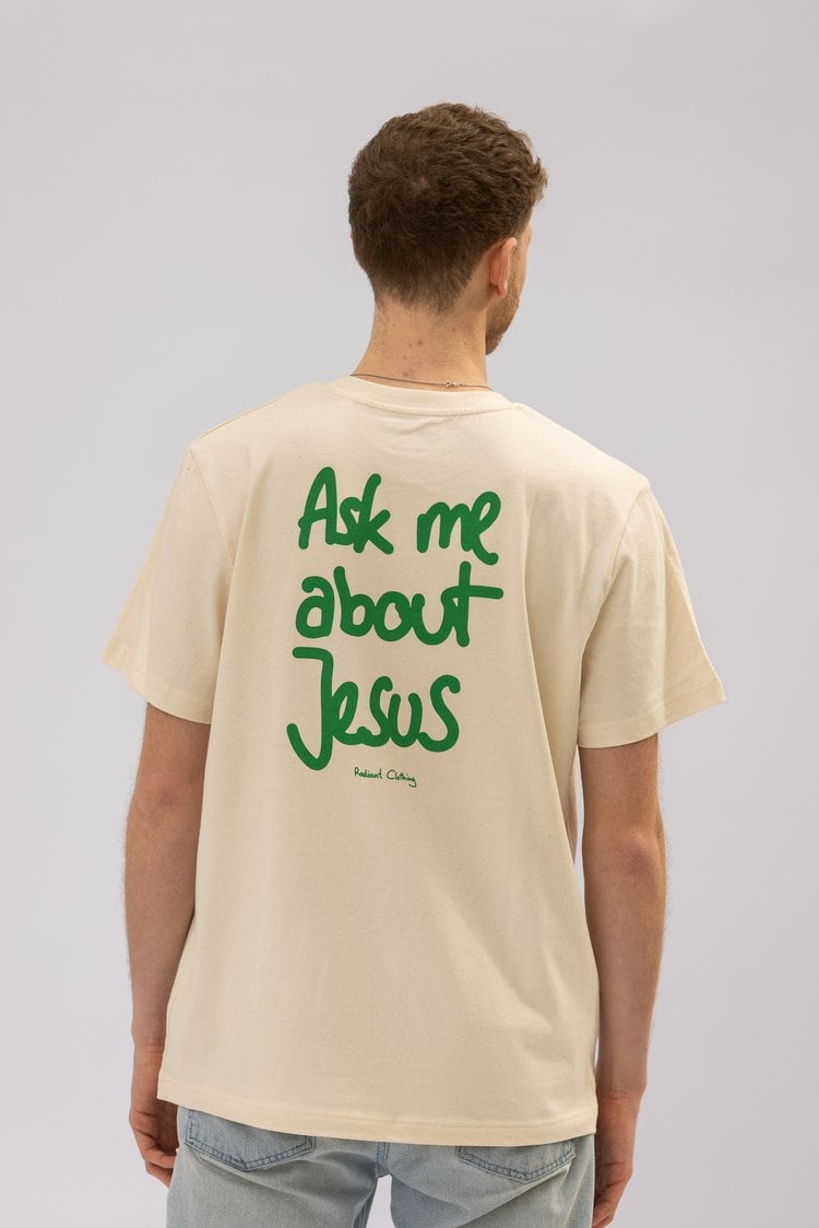 Ask me about Jesus Shirt 11 Ask me about Jesus T-Shirt christliche Marken nachhaltige Mode christliches Kleidungsstück.