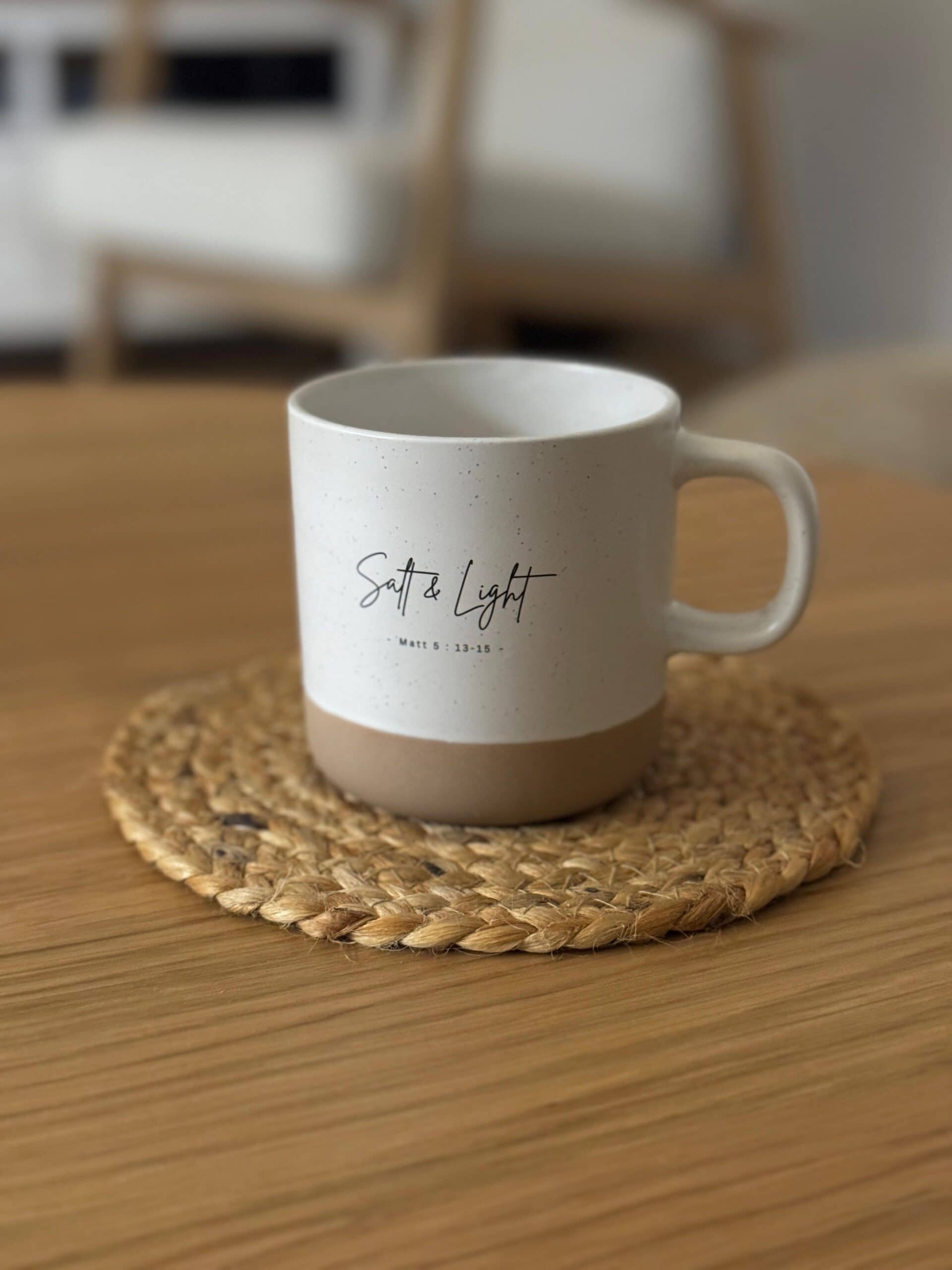 Weihnachtsset Tasse & Karten 2 Glaube und Licht Tasse mit Bibelvers, christliches Geschenk, dekorative Kaffeetasse, Celestial Design.