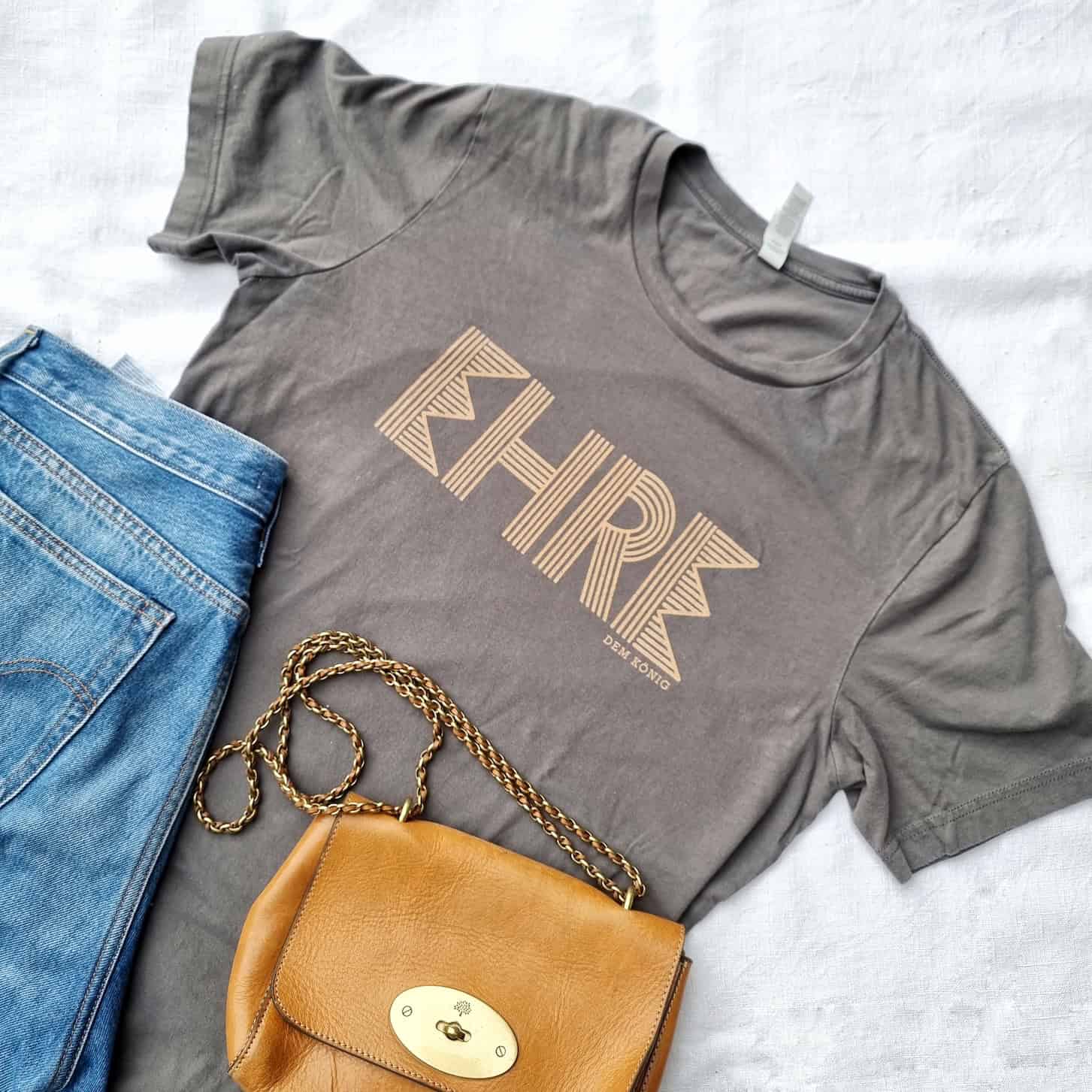 Shirt Ehre dem König 12 Modisches T-Shirt mit Psalm 23 Vintage Style christliche Mode für Damen und Herren.