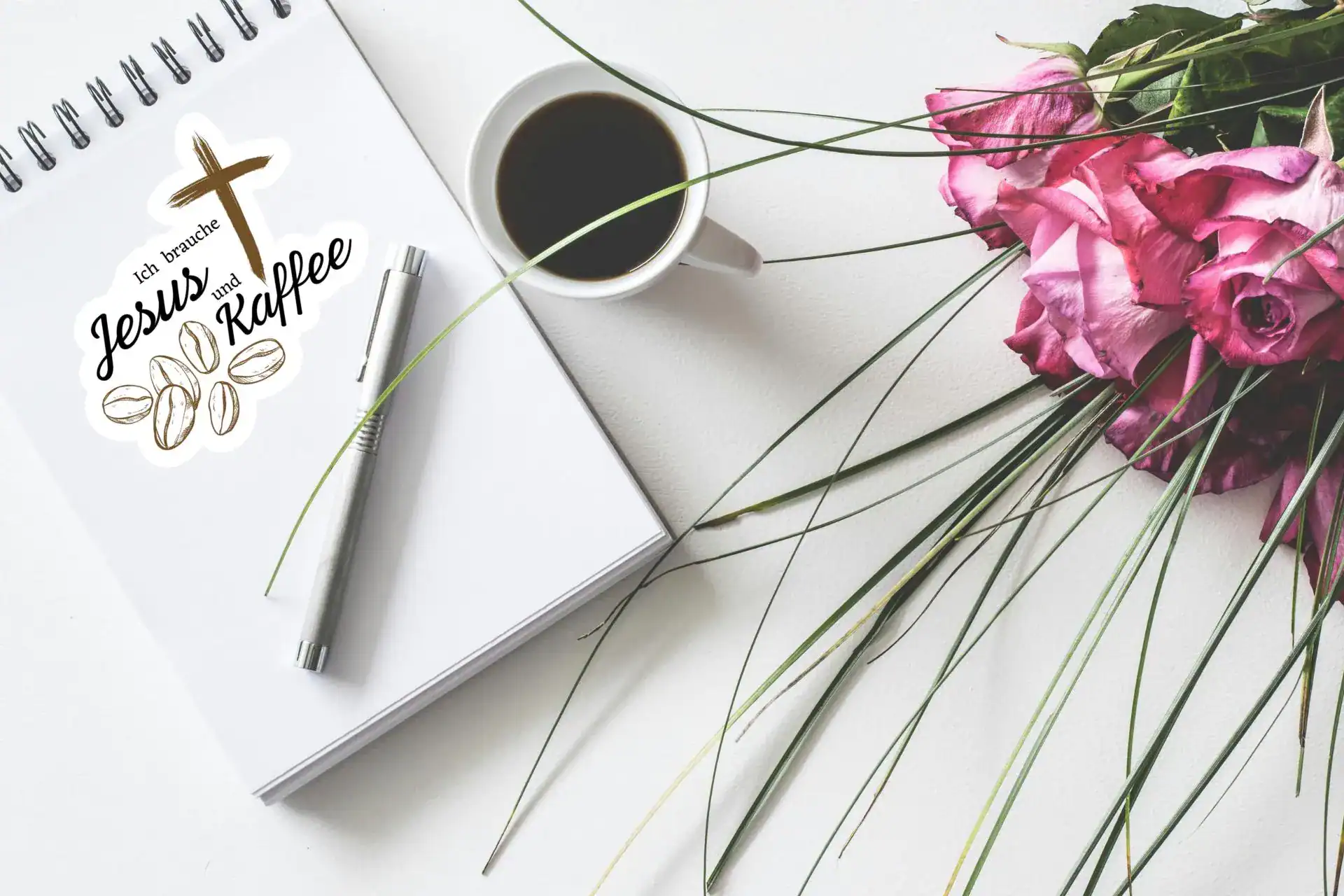 Kaffee Bibelsticker - 5 Sticker - Set | Kaffee und Jesus | Deutscher Christlicher Aufkleber 13 Glaube und christliche Botschaft, Jesus, Kaffee, Gebet, Inspiration, christliche Marke.