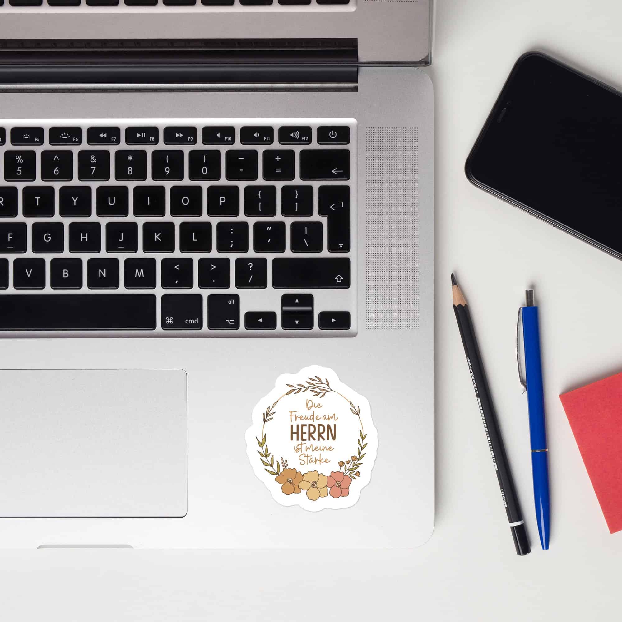 Sticker Set | 3 Sticker im Beige-Stil | Deutsche Christliche Aufkleber | Religiöse Sticker 15 Stickers mit christlichen Motiven auf Laptop für christliche Marken auf mookho.de.