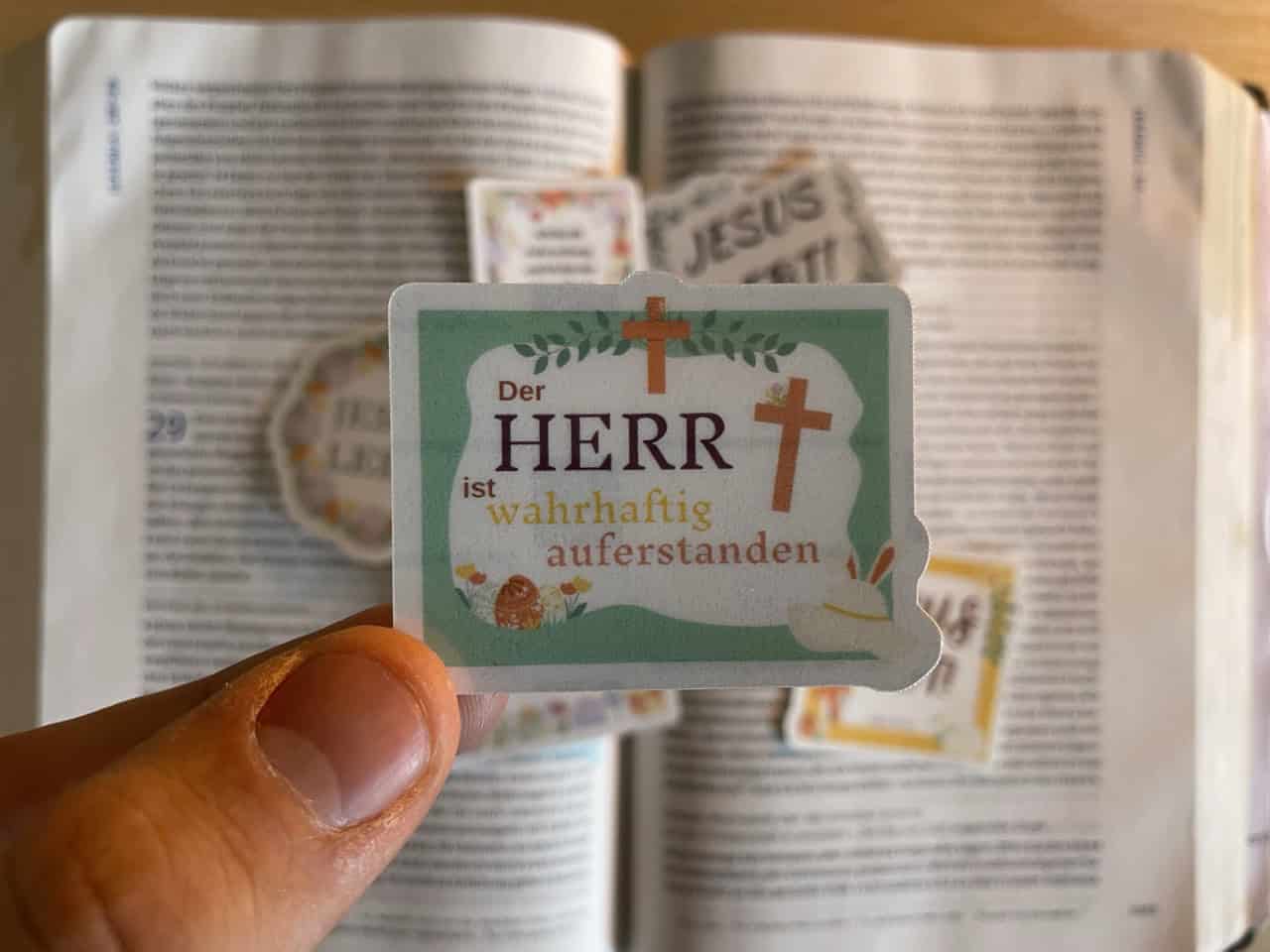OSTERN Sticker-Set | Set aus 7 Aufklebern 13 Überwiegend christliche Zitate, Bibelvers, auf buntem Karteikärtchen, religiöser Glaube, Inspiration, christliches Geschenk.