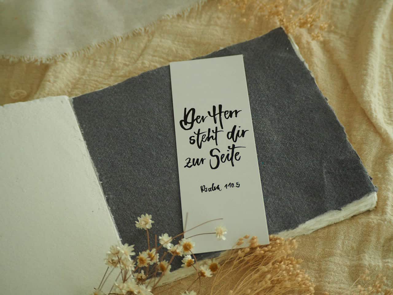 Lesezeichen, Ermutigung, Psalmen 4er Set 5 Gotteswort Bibelzitat Psalm 110,5 auf christlichem Grußkartenmotiv, christliche Marken.