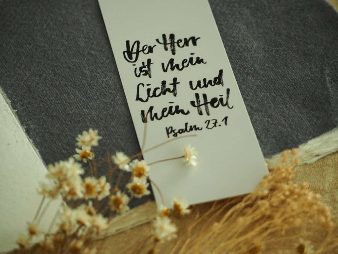Lesezeichen, Ermutigung, Psalmen 4er Set 3 Glaubensspruch auf Bibelzitat, christliche Dekoration, inspirierende christliche Botschaft, Bibelvers Psalm 27,1.