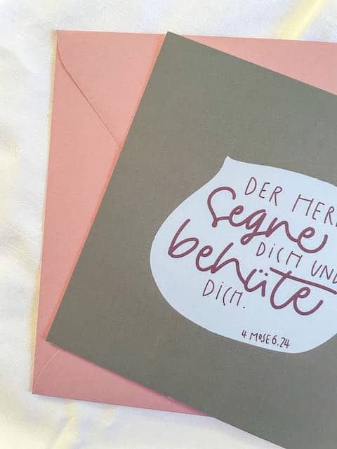 Karten zur Konfirmation, Taufe oder Segnung 5 Inspirierende christliche Karte mit Bibelvers, Segnung, Glauben, Glaubensbotschaft, Mookho.de.