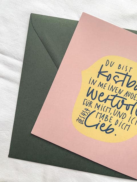 Karten zur Konfirmation, Taufe oder Segnung 4 Motivationskarte mit christlichem Zitat – christliche Grußkarte für Glaube, Hoffnung, Liebe.