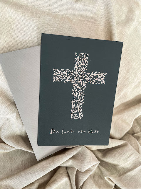 Trauerkarten mit Briefumschlag 17 Trauercard mit Kreuz, christlich, Beileidskarte, Trauer, Trost, christliche Grußkarte.