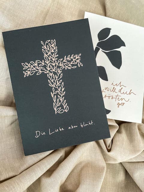 Trauerkarten mit Briefumschlag 15 Handgemachte christliche Grußkarten mit Bibelversen, liebevoll gestaltete christliche Grüße.