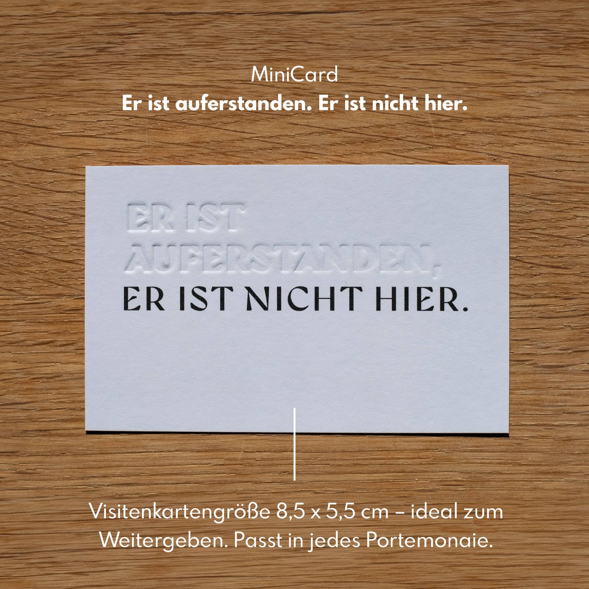 MiniCard für Ostern. Er ist auferstanden. Er ist nicht hier. 11 Glaube, christliche Marken, christliche Produkte, Marketplace, christliche Kunst, religiöse Geschenke, christliche Inspiration.