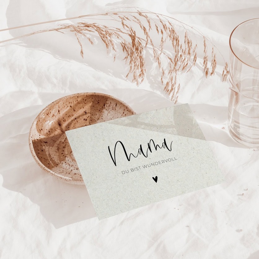 Mama, du bist wundervoll – Postkarte DIN A6 1 Liebevolle Muttertagskarte mit Dankbarkeit und christlichen Botschaften.