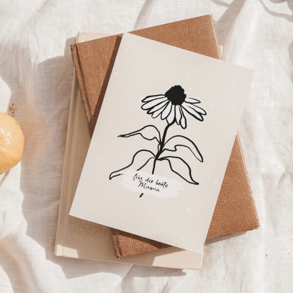 Blumenkarte für Mama, christliche Geschenkidee, handgemacht, Glückwunschkarte, Mookho.de.