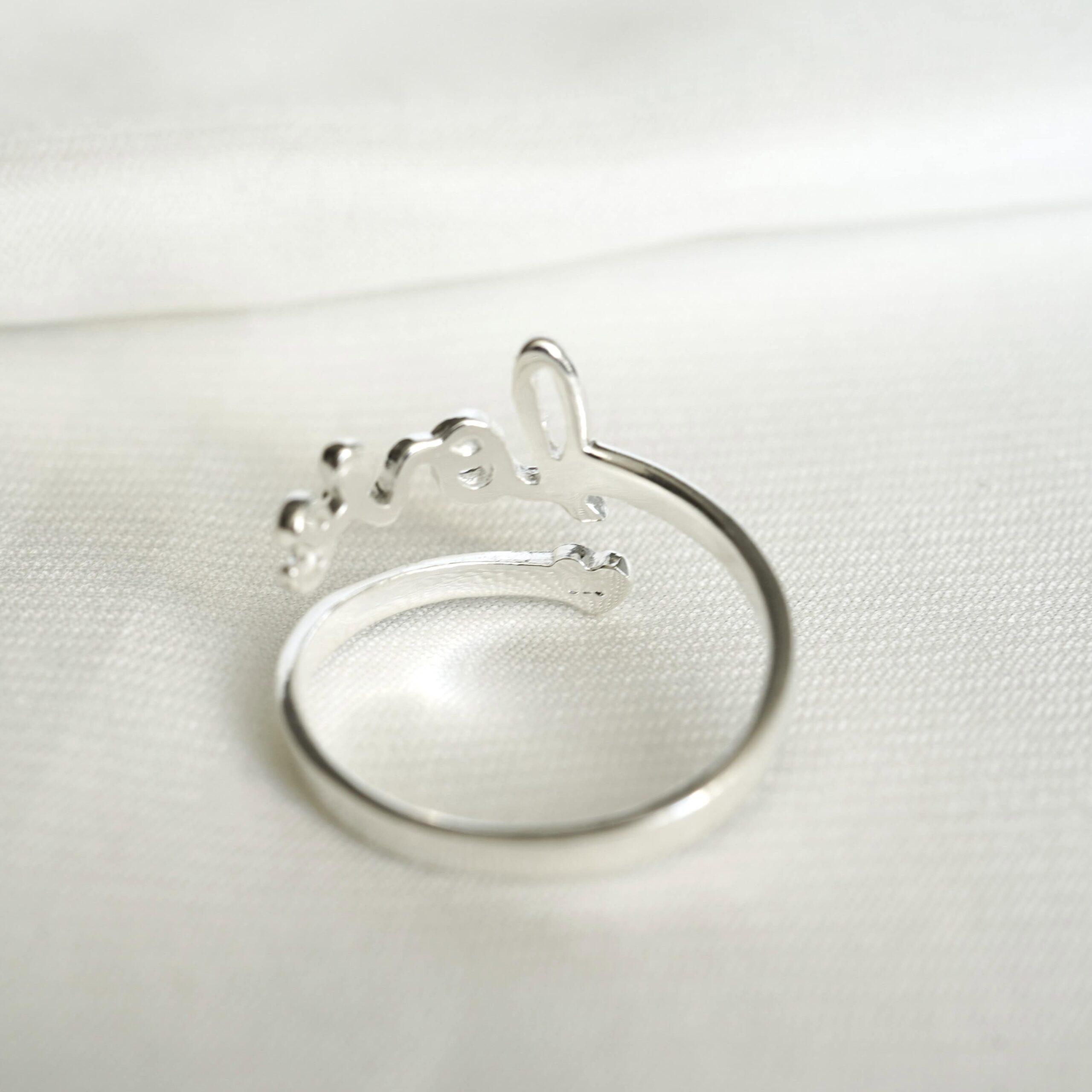 Love | Christlicher Ring | 925 Sterling Silber – Größenverstellbar – deutsche Silberschmiede 4 Schlichte silberne Schmuckring mit christlichem Symbol, christliche Marken, Glaube Geschenk.