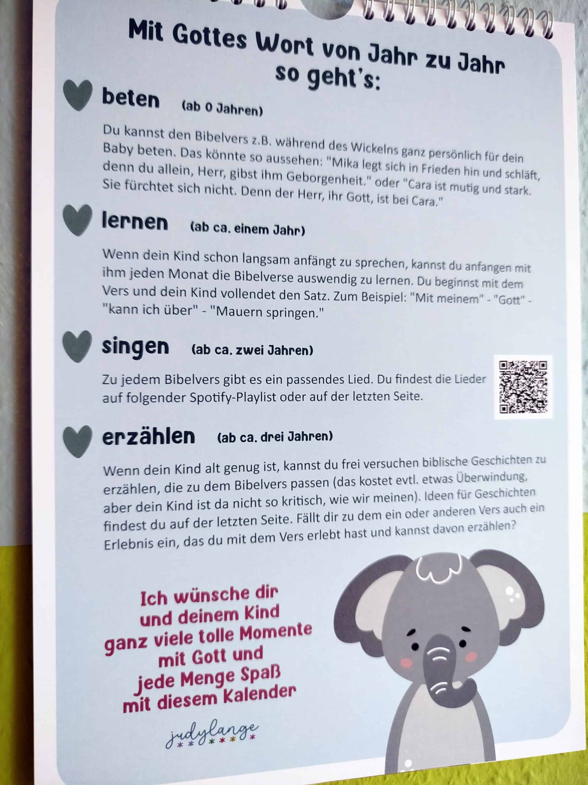 Kalender Mit Gottes Wort von Jahr zu Jahr 18 Glaubenskalender für Kinder mit biblischen Geschichten und Liedern.