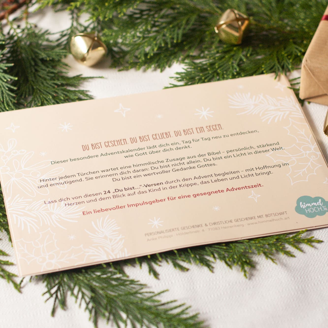"Du bist ein Segen" – Adventskalender mit Bibelversen – 24 himmlischen Zusagen für die Adventszeit 6 Besinnlicher Adventskalender mit religiösen Impulsen und christlichem Geschenk.