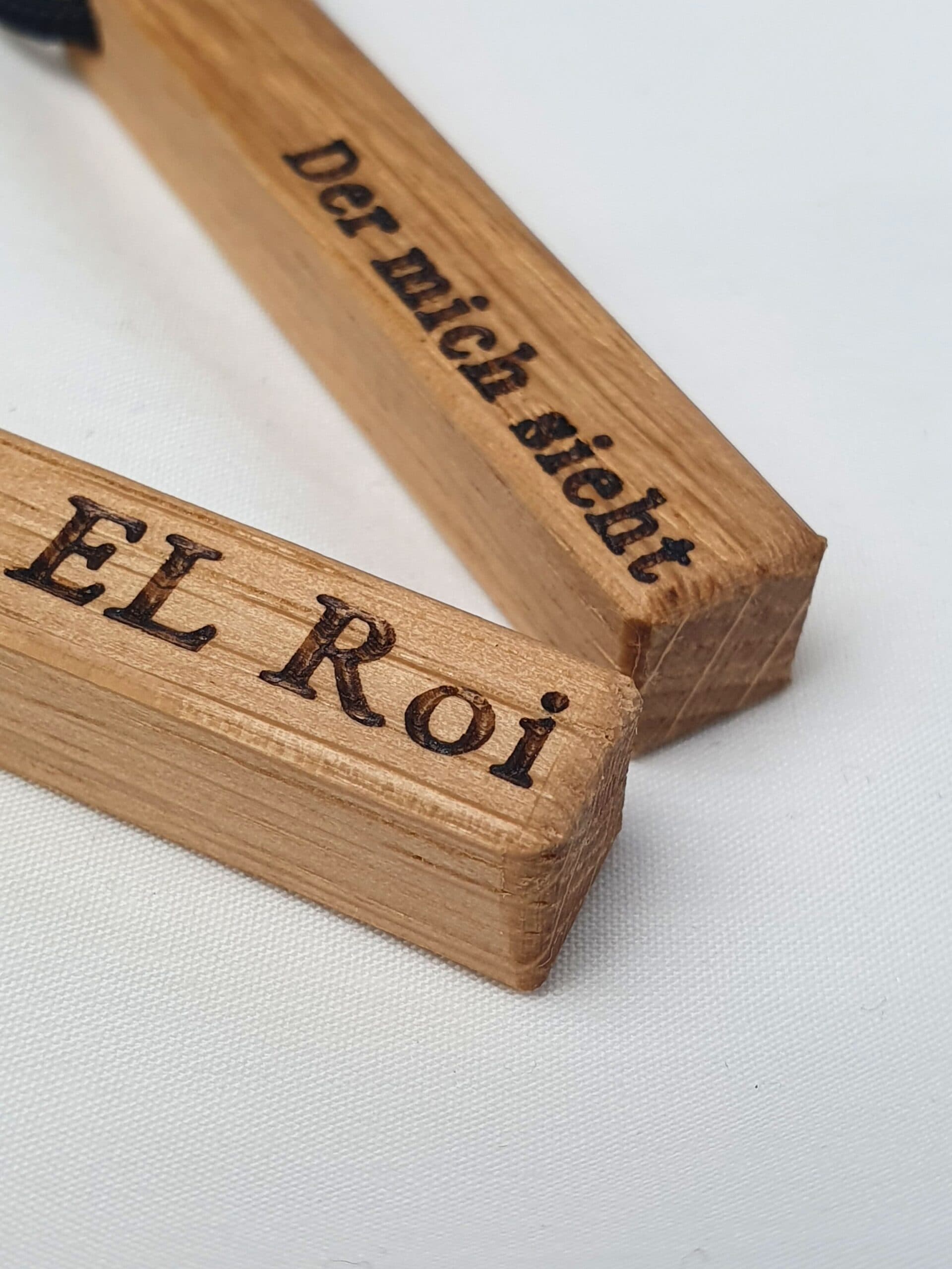 Schlüsselanhänger El Roi - der mich sieht 3 Holzstempel mit christlichen Sprüchen, Gebetsmotiv, christliche Geschenkidee, handgefertigt.