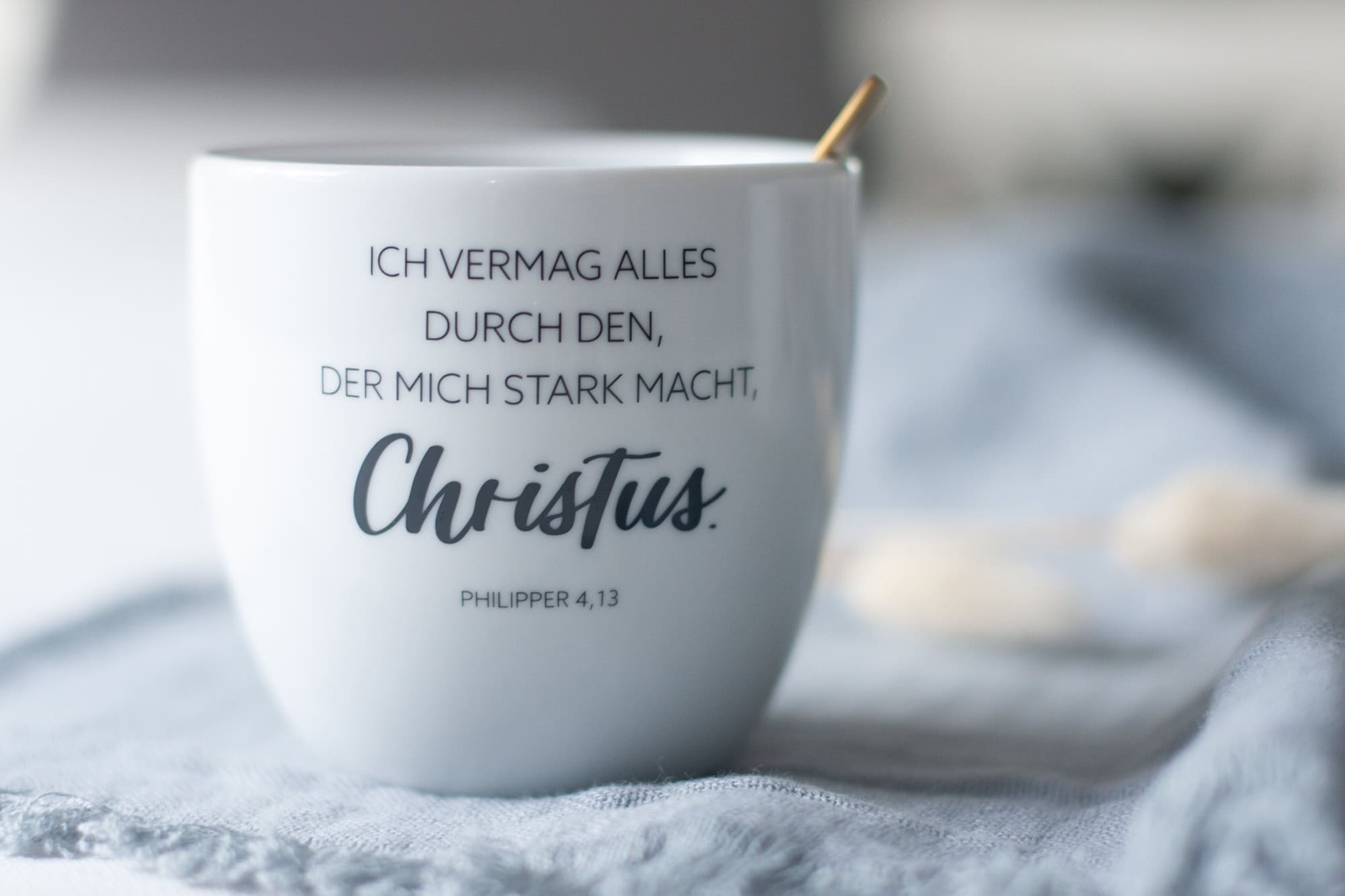 Christliche Tasse „Ich vermag alles durch den, der mich stark macht, Christus“ Philipper 4,13 6 Tasse mit christlichen Glaubenszitaten und Bibelversen, christliche Geschenkideen, Glaube, Hoffnung, Liebe.