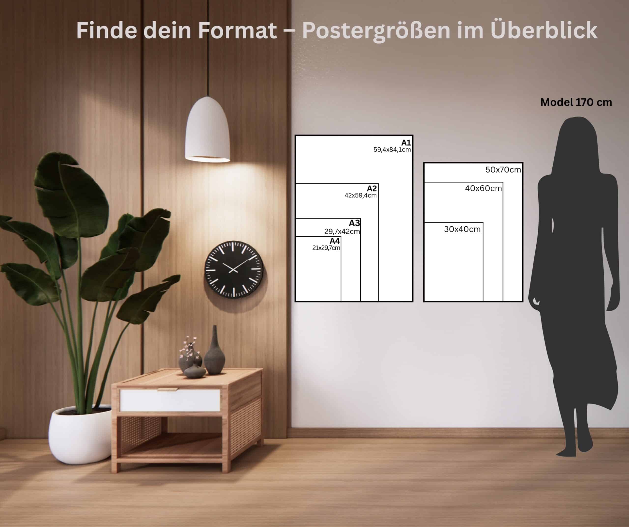 Poster Liebe 1. Korinther 13 18 Moderner Wohnraum mit christlichen Marken, Postergrößenübersicht, kreative Wanddekoration.