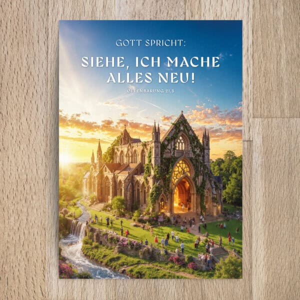 Gotteshaus mit Sonnenuntergang, christliche Kirche, spirituelle Architektur, religiöse Landmarke.