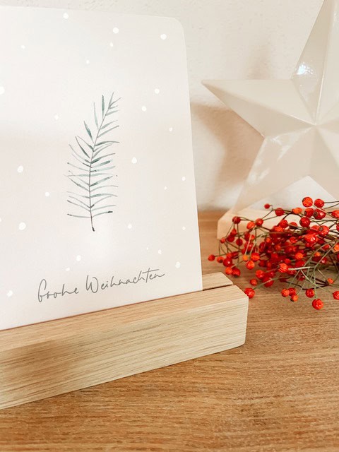 Weihnachtskartenset mit Aquarell-Illustrationen 5 Festliche Weihnachtskarte mit christlichem Gruß, Dekorationselemente, Christliche Marke, Weihnachtsgruß, Mookho.de.