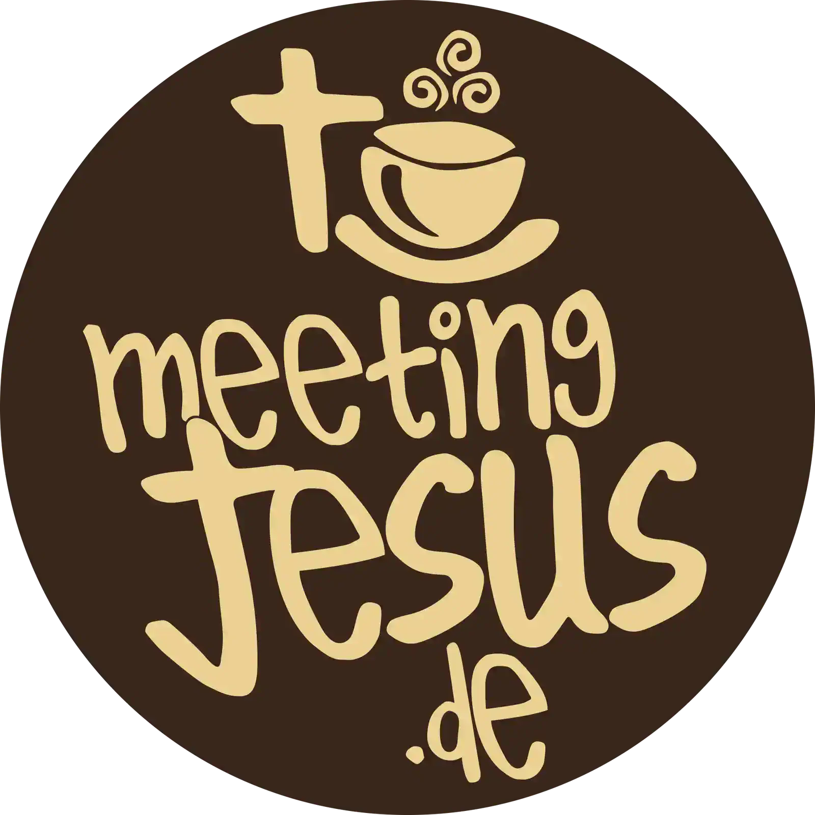 Interessantes christliches Logo mit Kaffee und Kreuz, für christliche Gemeinschaften.