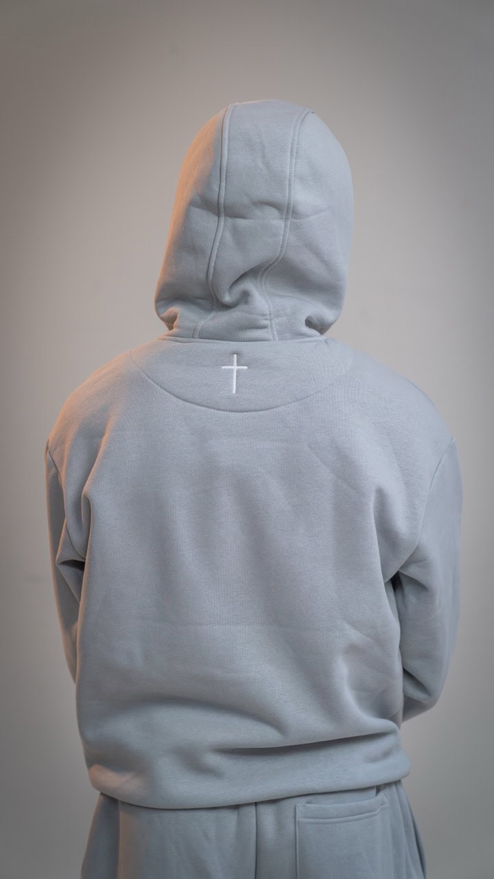 Essential Hoodie Oversized - "Petrus" 15 Gebet Hoodies mit Kreuz-Design, christliche Marken, spirituelle Kleidung, christliche Mode, Mookho.de.