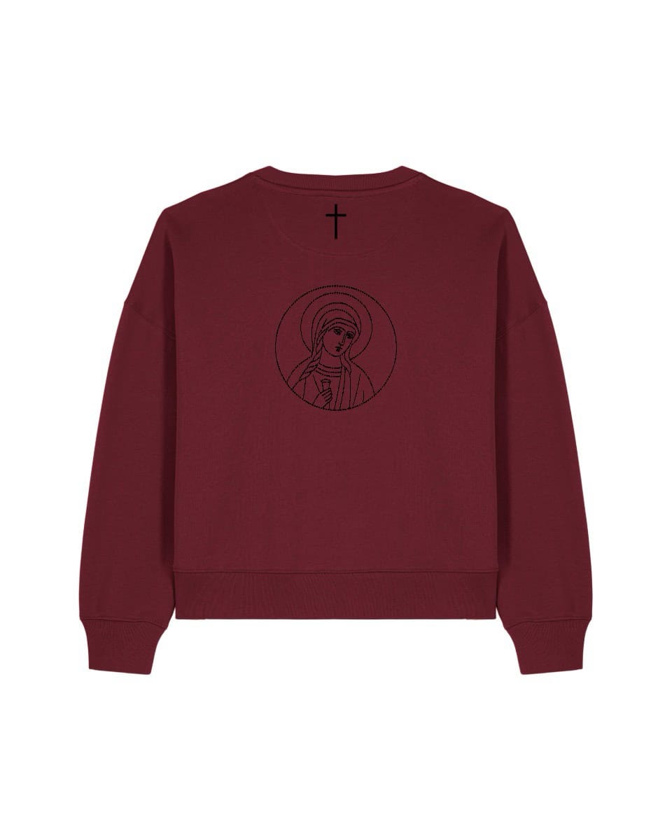 ICON Cropped Sweatshirt - "Magdalena" 17 Glaube T-Shirt mit Jesus Icon, christliche Mode, christliche Kleidung, religiöse Sweatshirt.