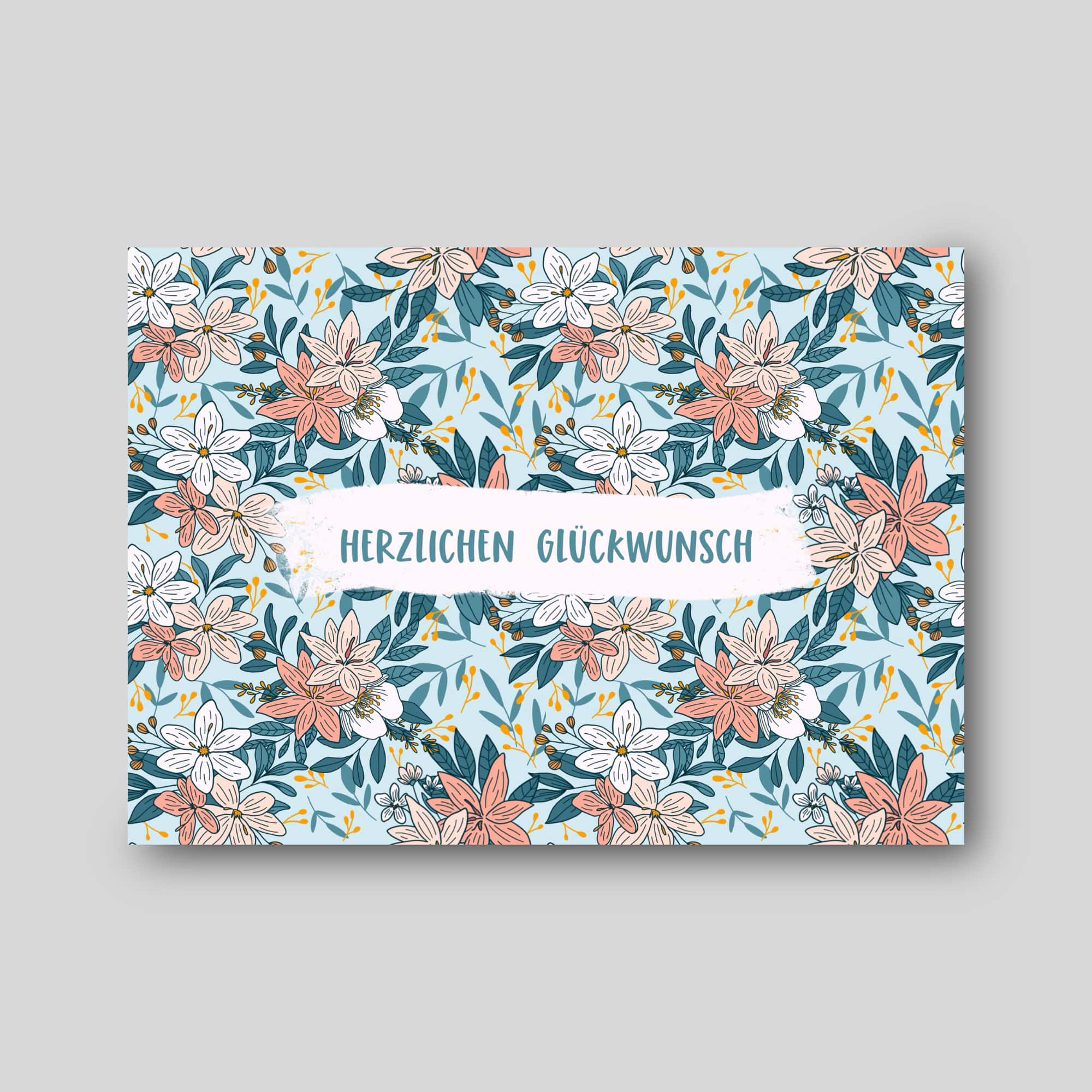 Herzlichen Glückwunsch 1 Blumengrußkarte mit christlichem Glückwunsch für besondere Anlässe.