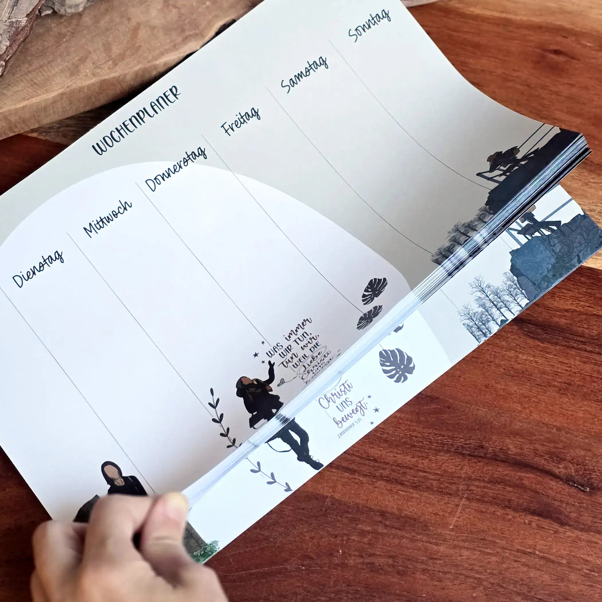 Wochenplaner 2. Korinther 5:14 | A4 | Modernes Design | 50 Blatt | Geschenk | Querformat 13 Wochentage und Wochenplaner für christliche Familien und Gemeinden, Bibel-Planer.