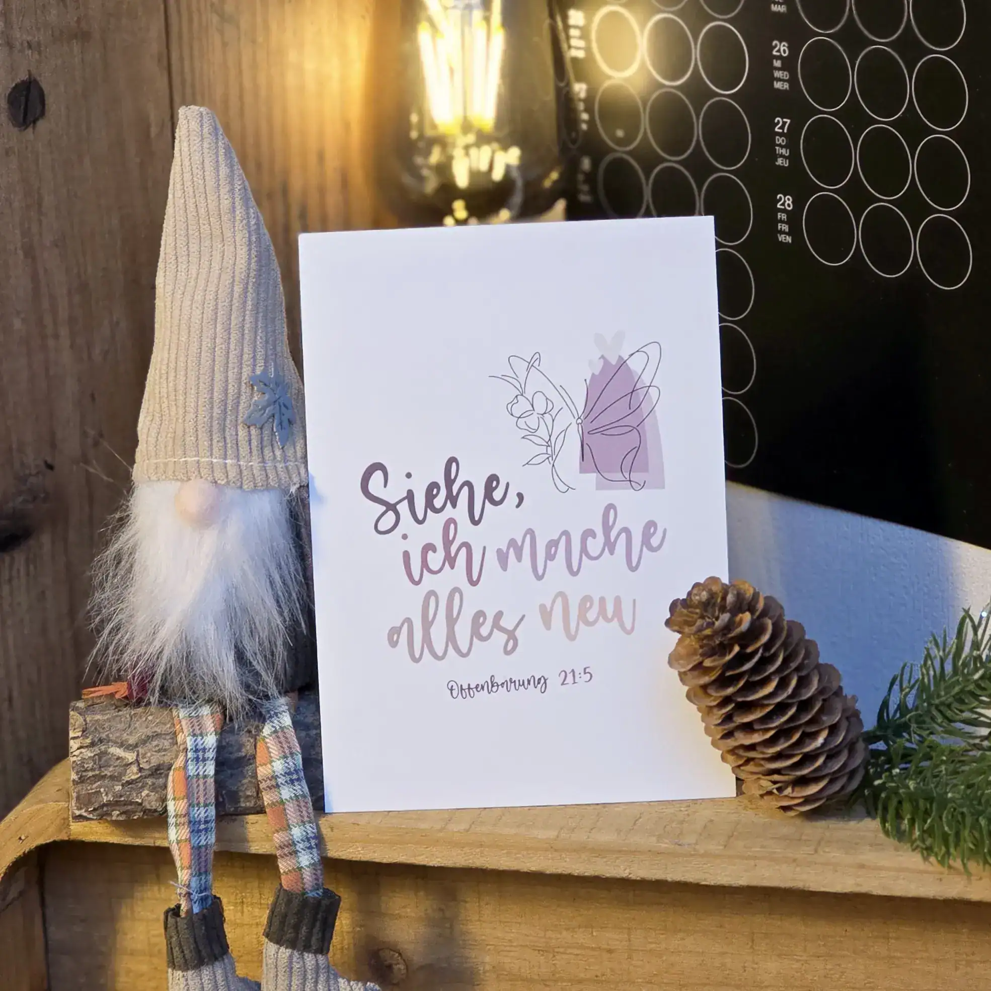 5er Set Postkarten | Jahreslosung 2026 | Gott macht alles neu | Offenbarung 21:5 | Christlich | Geschenk | Bibel | Sprüche | Bibelverse 5 Gottesbotschaft für Weihnachten auf christlicher Grußkarte.