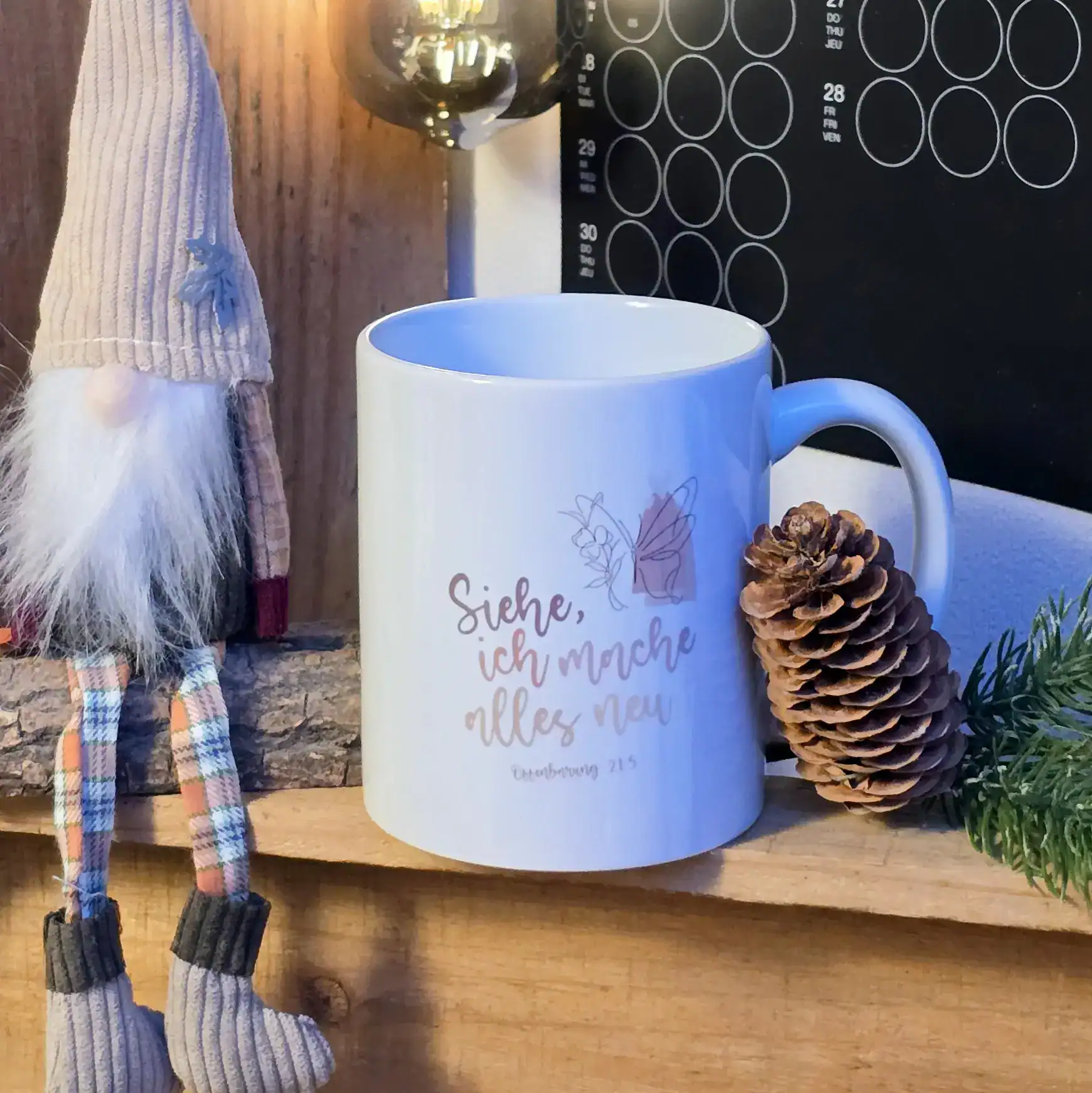 Tasse | Jahreslosung 2026 | „Siehe, ich mache alles neu“ | Jesus | Christlich | Bibelvers | Offenbarung 21:5 | Keramik | Geschenk 5 Segenssprüche auf christlicher Tasse, Geschenk, religiös, Glaube, Inspiration, Kaffee, christliche Botschaft.