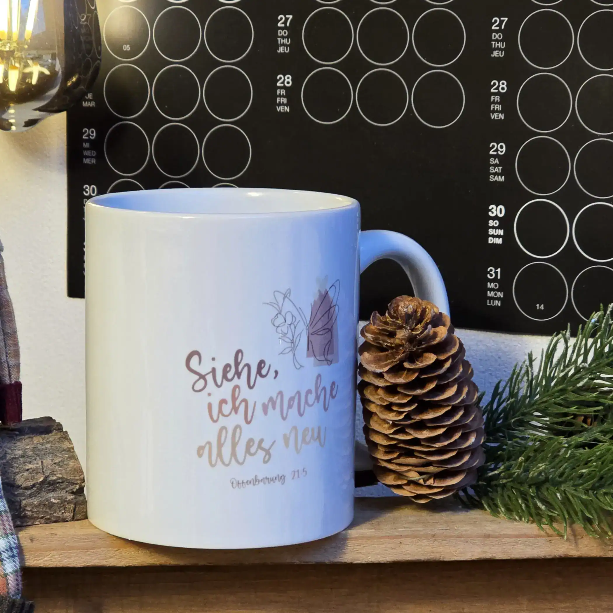 Tasse | Jahreslosung 2026 | „Siehe, ich mache alles neu“ | Jesus | Christlich | Bibelvers | Offenbarung 21:5 | Keramik | Geschenk 3 Gottesdienst Mütze mit Bibelvers Siehe, ich mache alles neu, christliche Keramik bester Qualität.