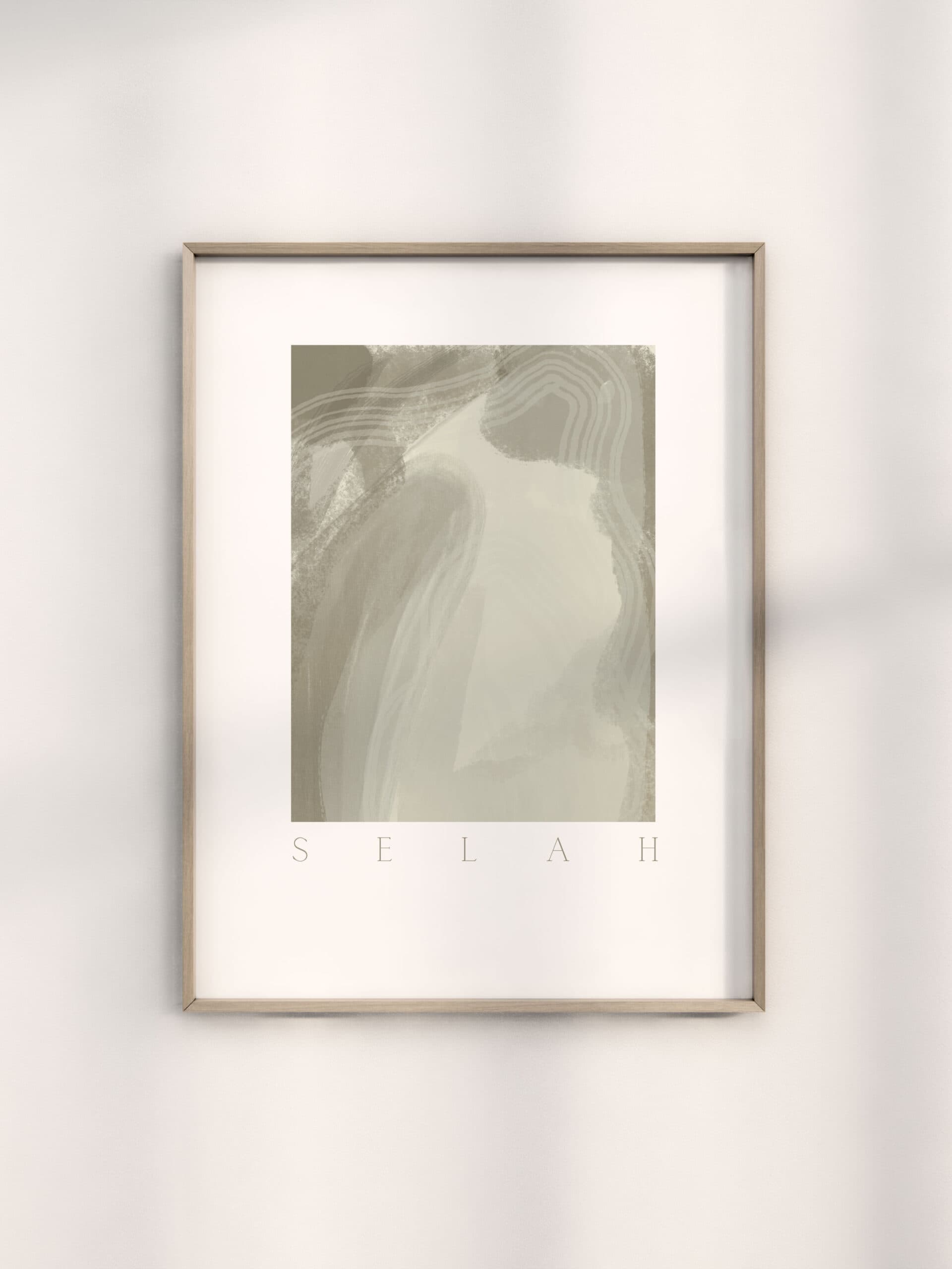 Moderne christliche Kunstposter mit minimalistischer Gestaltung und neutrale Farbpalette.