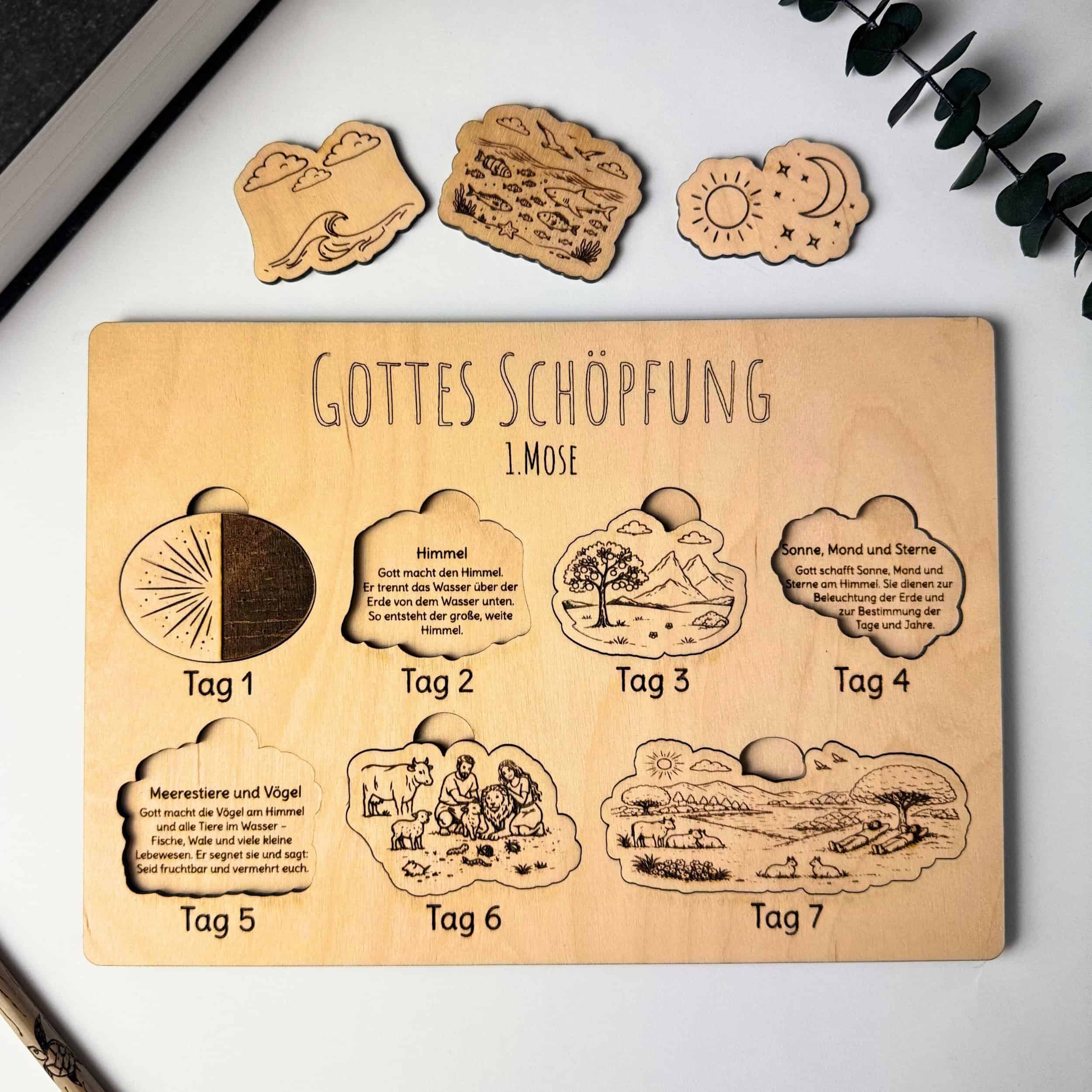 Bibelpuzzle - Schöpfungsgeschichte 2 Naturkosmetik für Christen, nachhaltige christliche Geschenke, christliche Kreativprodukte.