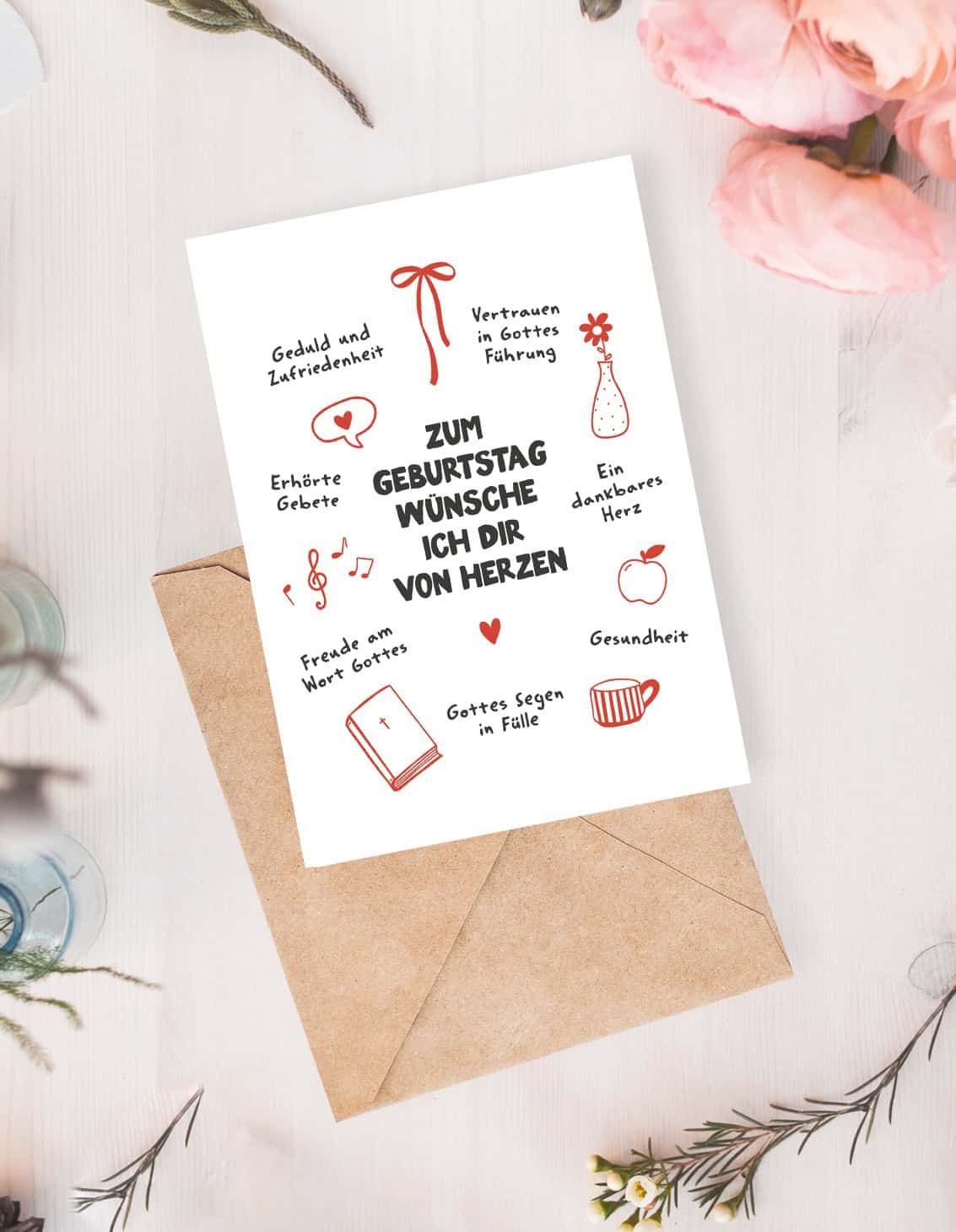Kartenset Geburtstagswünsche 6 Segenskarte zum Geburtstag für Christen, christliche Wünsche, Gottes Segen, religiöses Geschenk.
