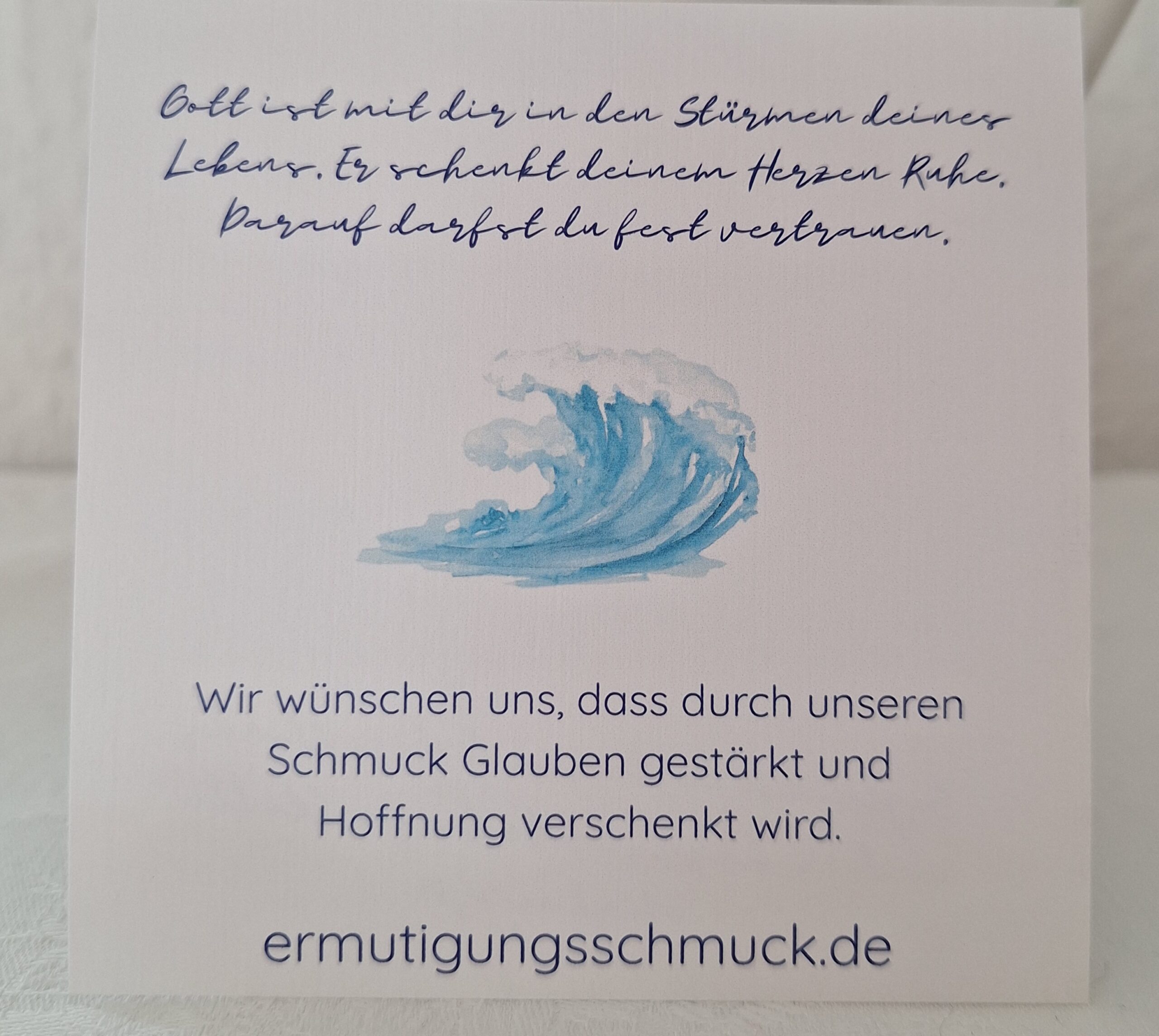Goldkette "Welle" 5 Gott ist mit dir in den Stürmen deines Lebens, Hoffnung und Glauben.