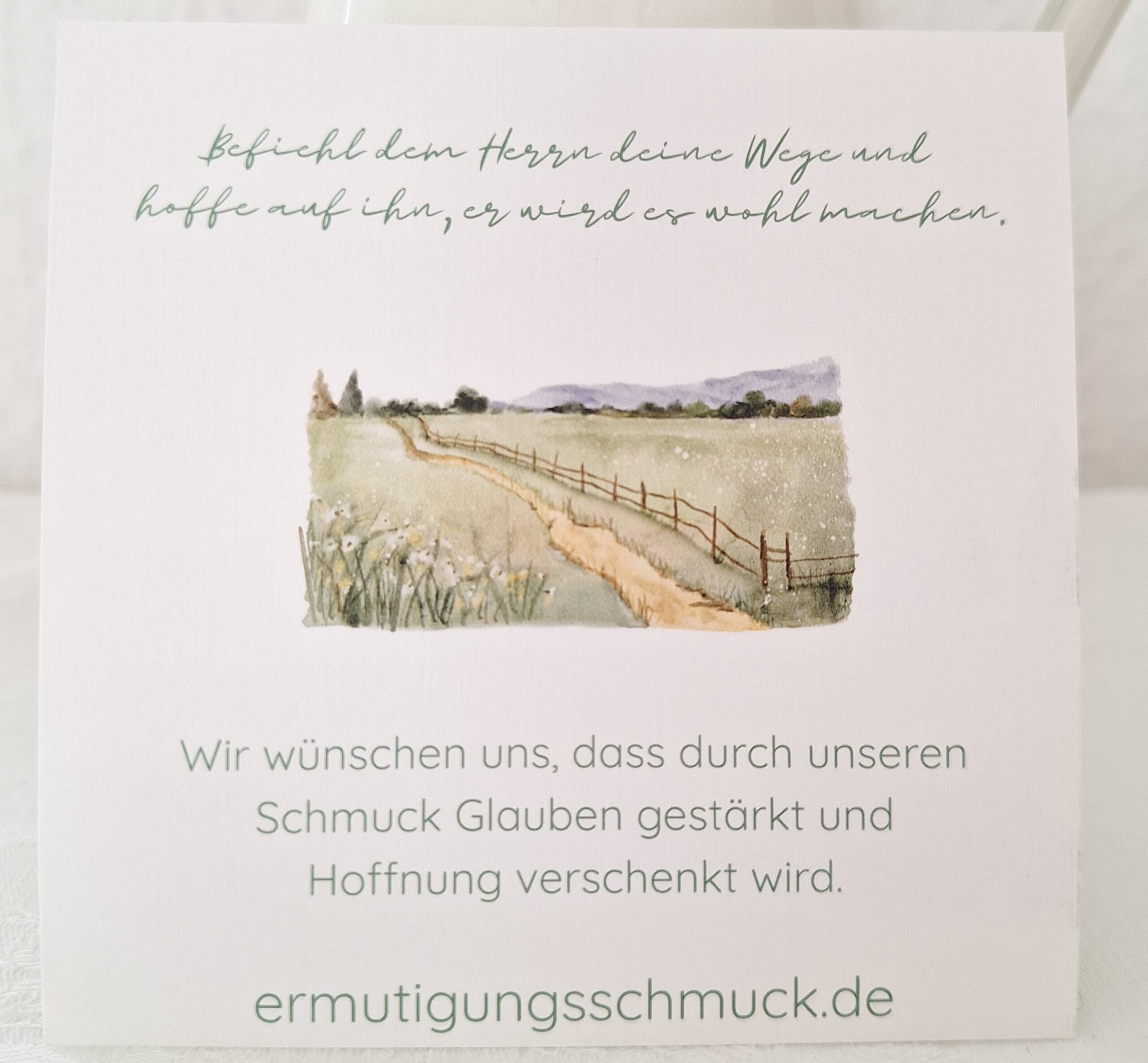 Goldkette "Cowboystiefel" 4 Der Weg durch die Natur mit christlichem Hoffnungsspruch und Glaubensbotschaft.