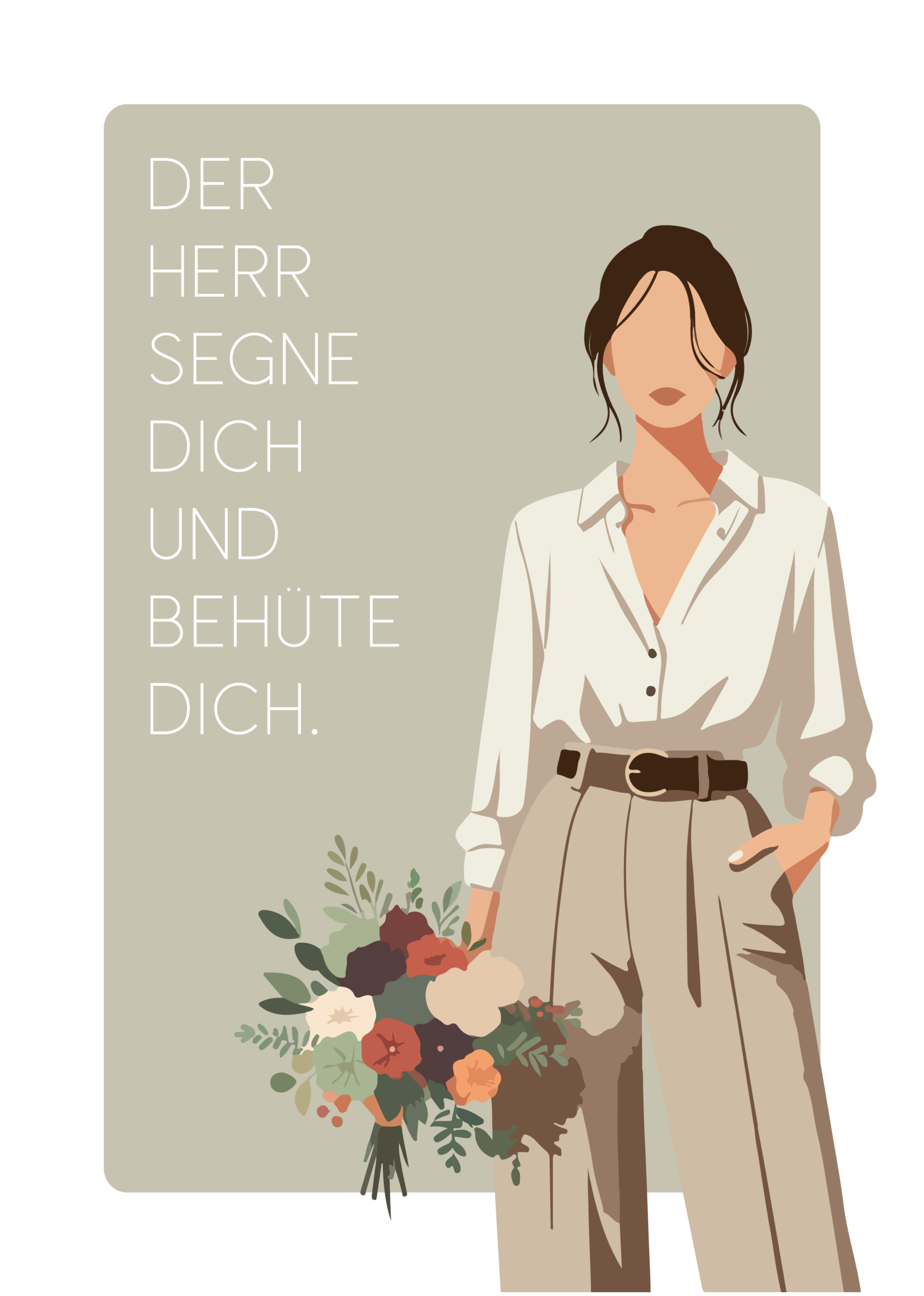 Poster »der Herr segne dich« 12 Gebet und Blumenstrauß, christliche Botschaft, religiöse Inspiration, spirituelle Unterstützung.