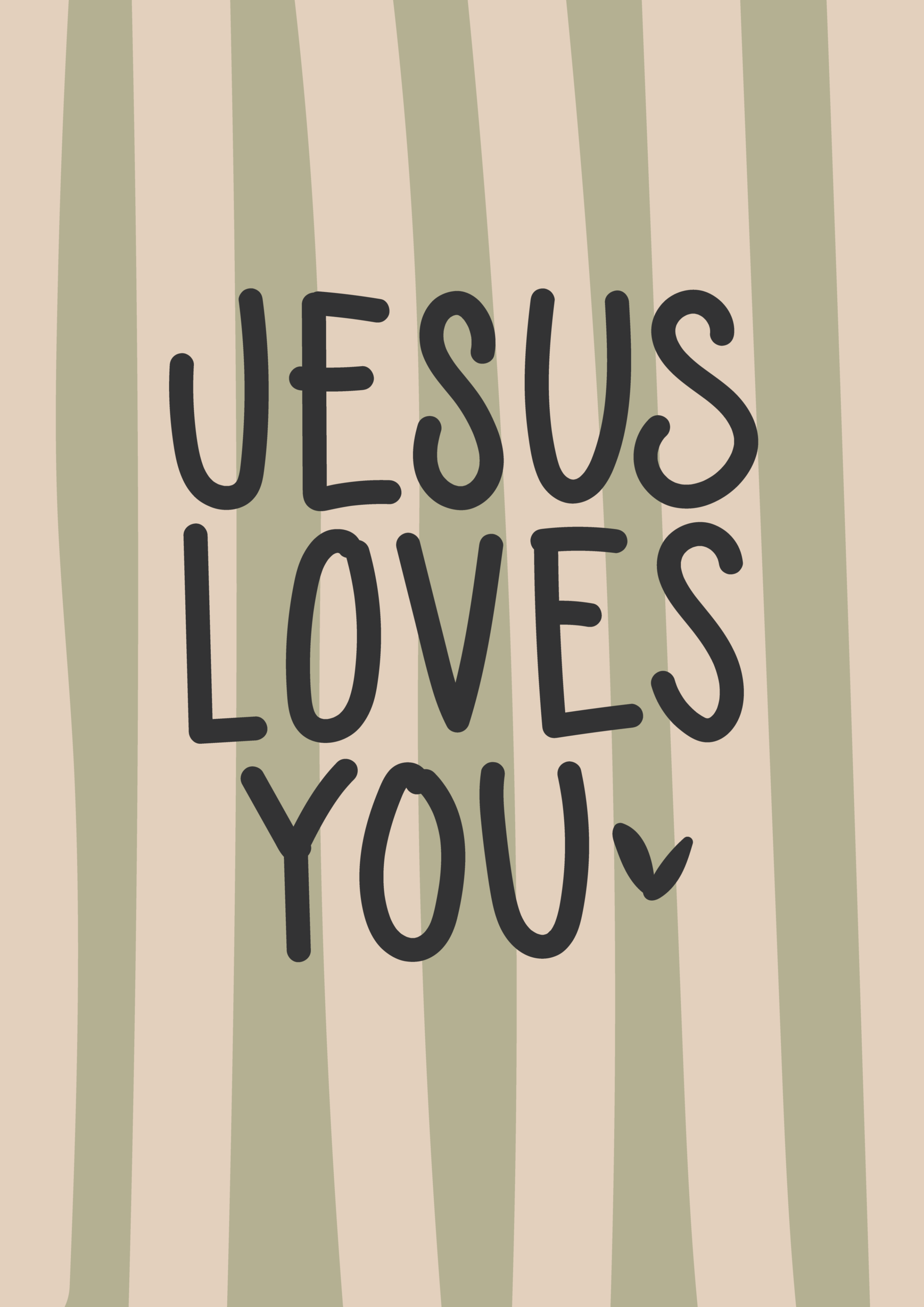 Posterset »Jesus loves you« 8 Jesus liebt dich - christliche Botschaft, religiöses Design, christliche Inspiration.