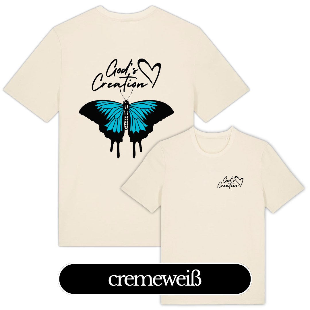 GOD's CREATION - T-Shirt 15 God's Creation T-Shirt mit Schmetterling und Herz, christliches Design, christliche Marken, Mookho.d.