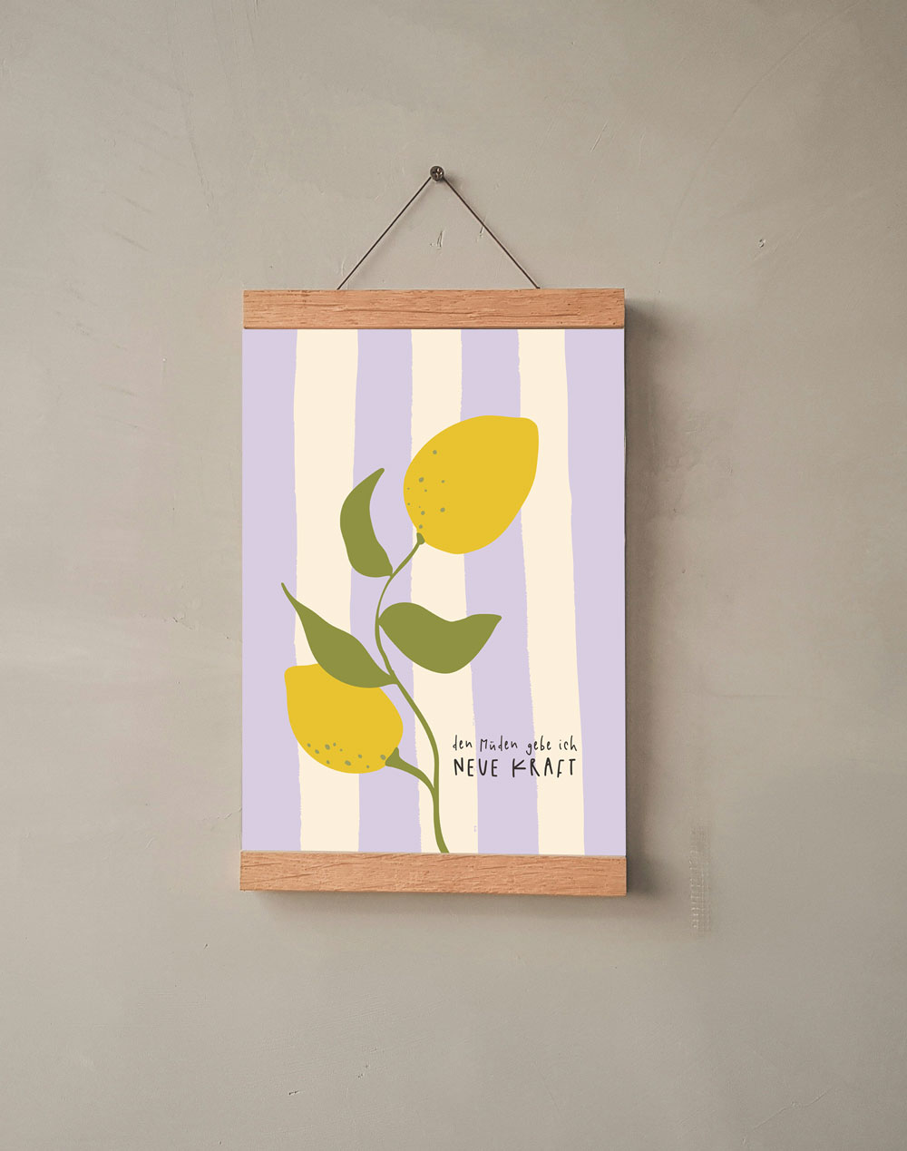 Sommerposter 8 Ein christliches Wandbild mit Zitaten und Zitronen, dekorativ für Zuhause.