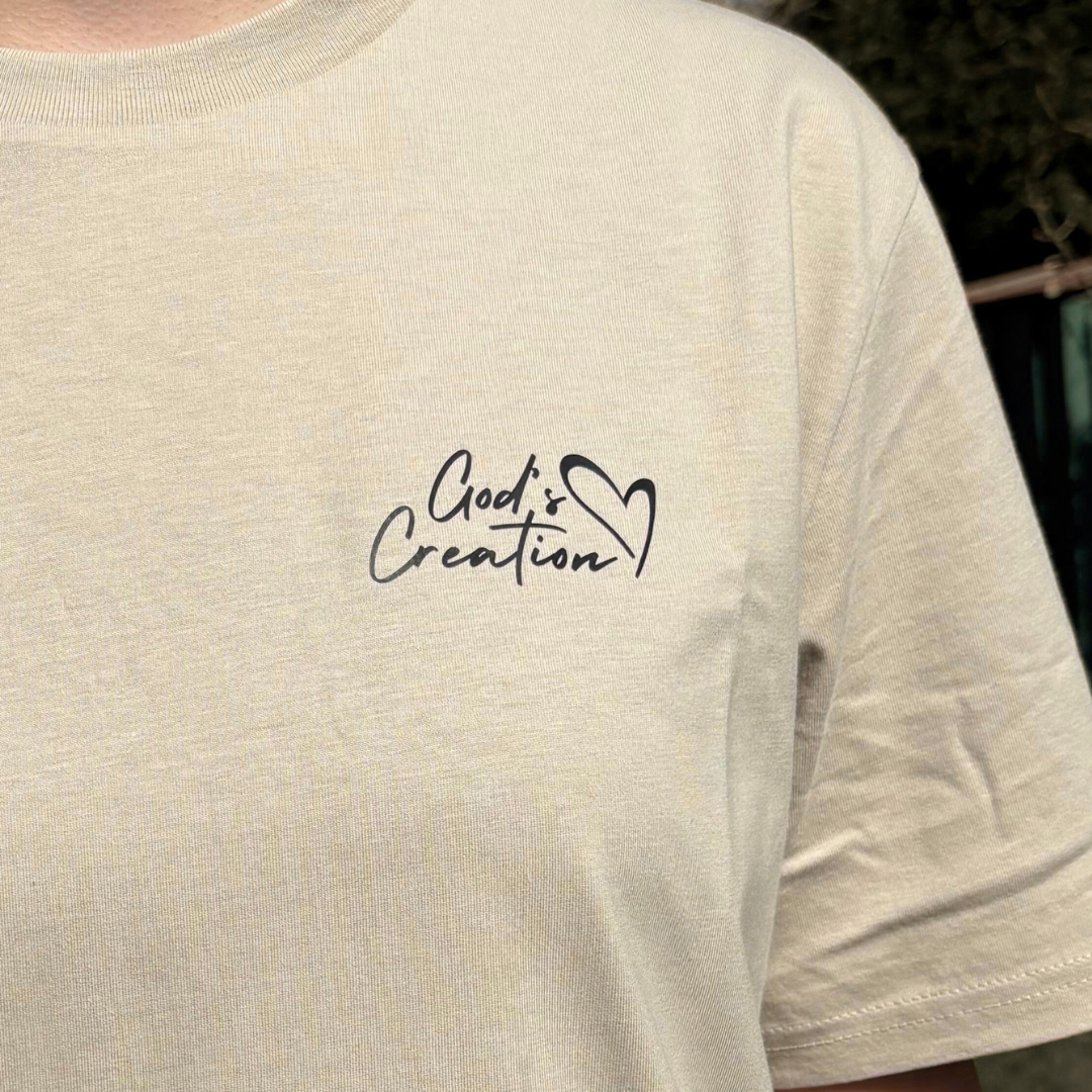 GOD's CREATION - T-Shirt 14 Gott & Kreation T-Shirt mit Herz, christliches Design, christliche Mode, christliche Kleidung.