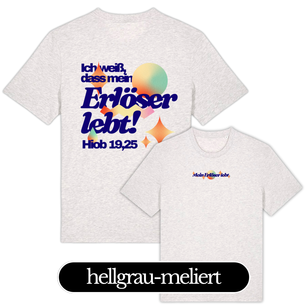 „ICH WEISS, DASS MEIN ERLÖSER LEBT" – Christliches T-Shirt 12 Ich weiß, dass mein Erlöser lebt! Bibelvers Hebräer 19,25, christliches T-Shirt, religiöse Kleidung,.