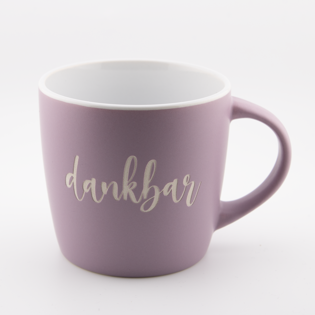Dankbar | Tasse 17 Lila Tasse mit 'dankbar' Schriftzug für christliche Geschenke.