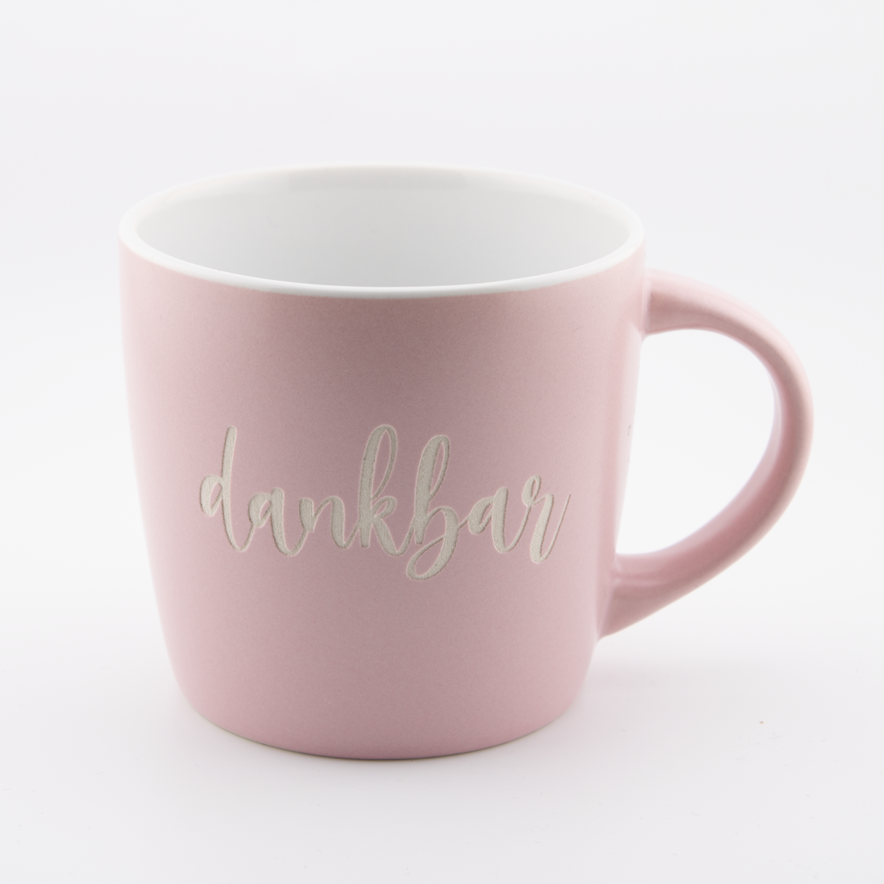 Dankbar | Tasse 15 Pink Tasse mit 'dankbar' Aufschrift für christliche Dankbarkeit.